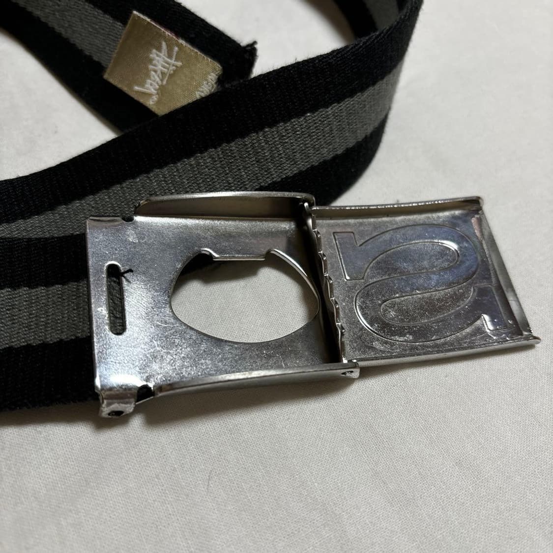 00s 올드 스투시 S로고 버클 스트라이프 벨트 상품이미지3