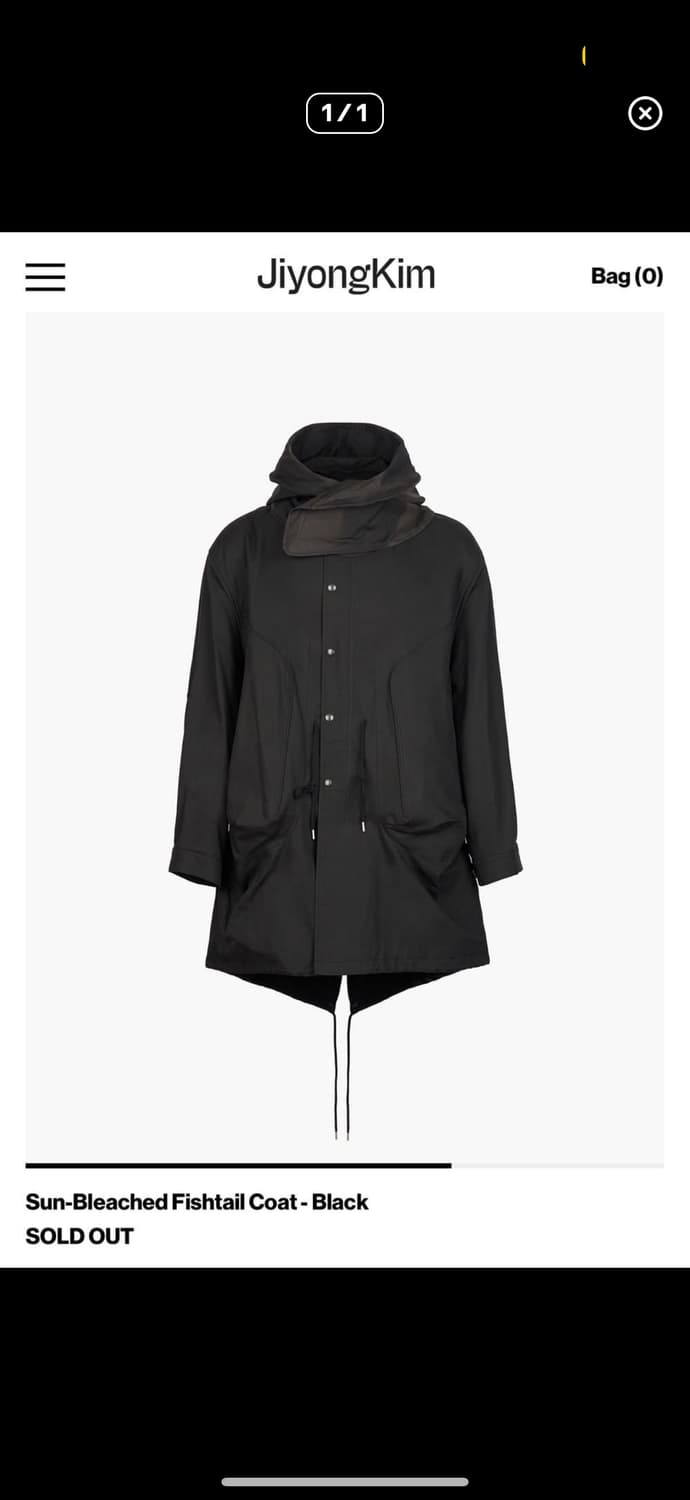 지용킴 jiyongkim 선블리치 피쉬테일 파카 L 상품이미지1