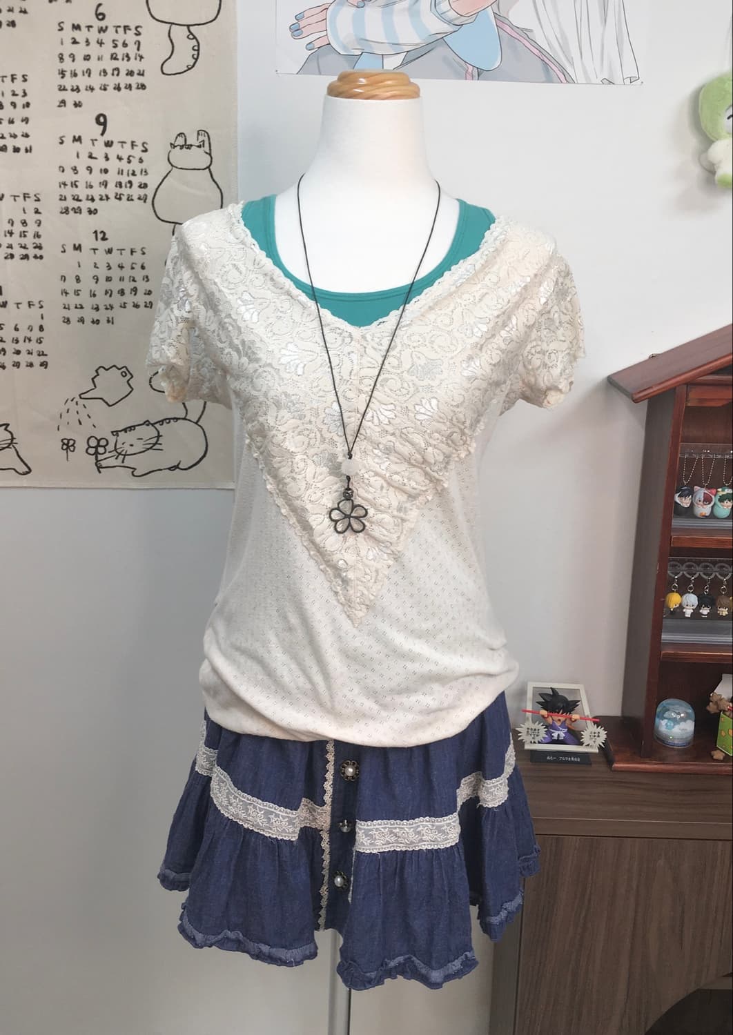 💗 레이깔 레이스 핑크 민트 레이어드 셋 🩵  상품이미지3