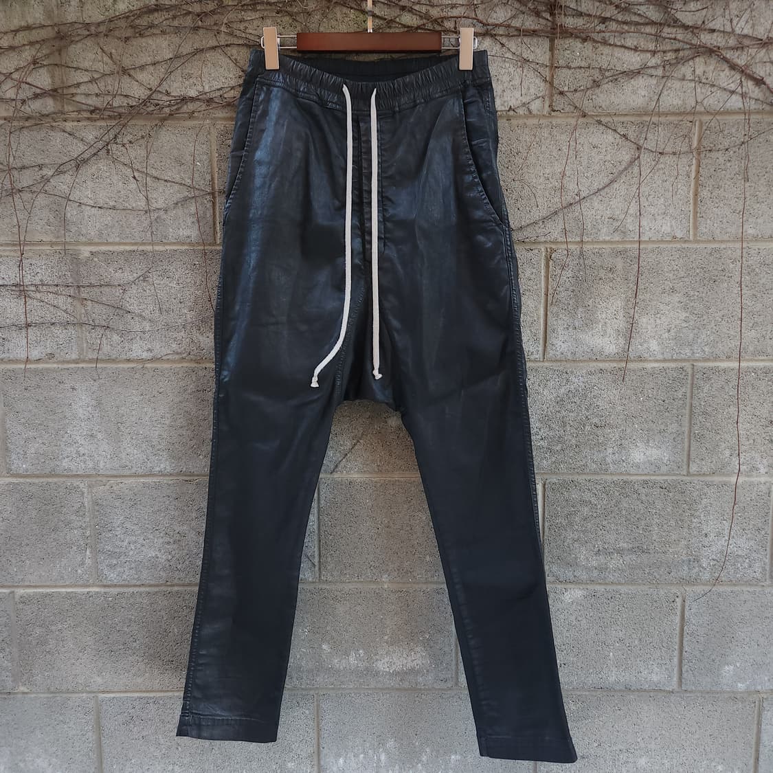 [XS] 2016ss 릭오웬스 드로우스트링 코팅 팬츠 상품이미지1