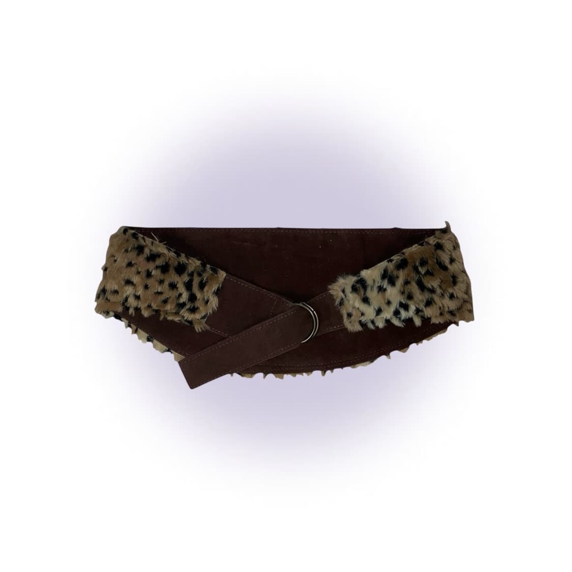 갸루 오네갸루 레오파드 퍼 트리밍 숏팬츠 & 벨트 set 상품이미지2