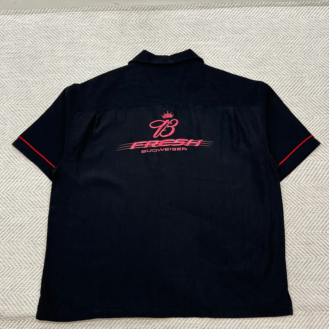 White & Graye 버드와이저 오픈카라 하프셔츠 r3753  상품이미지2