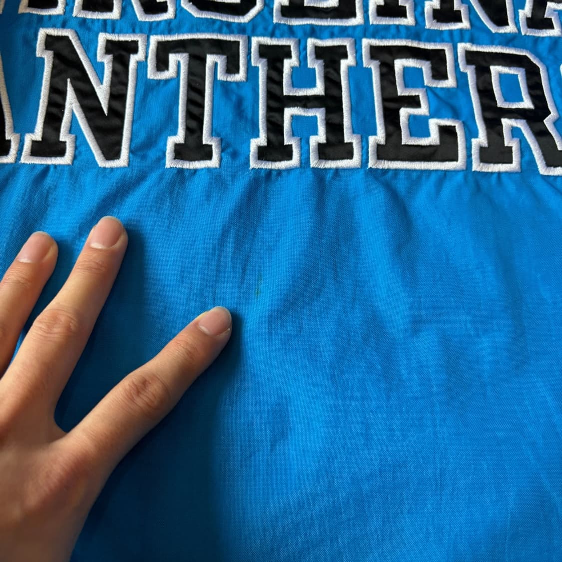 90년대 생산 NFL 프로 라인 바이 챔피온 블랙 나일론 웜업 상품이미지6