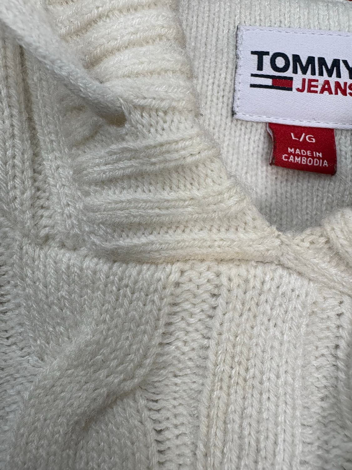 타미힐피거 빅 플래그 로고 케이블 후드 크롭 스웨터 A3431 상품이미지6