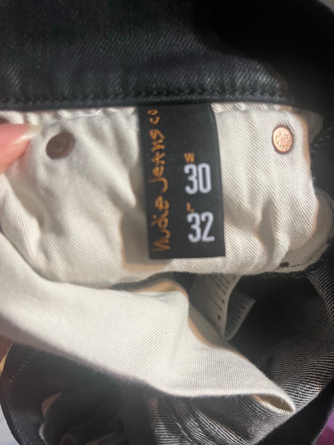 누디진 블랙 데님 W30 L32 상품이미지4