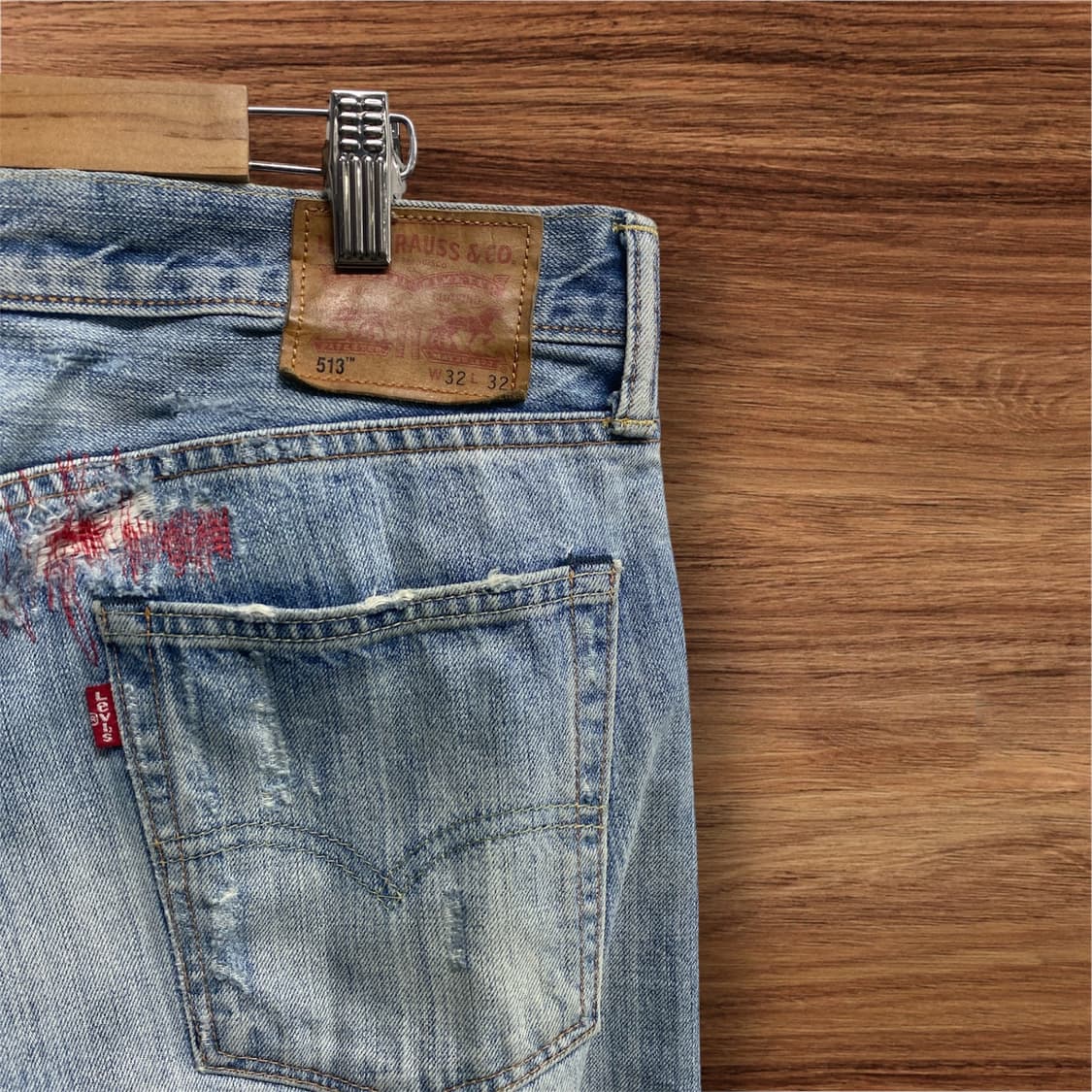 리바이스 513 패치워크 데님 팬츠 -32사이즈 상품이미지2