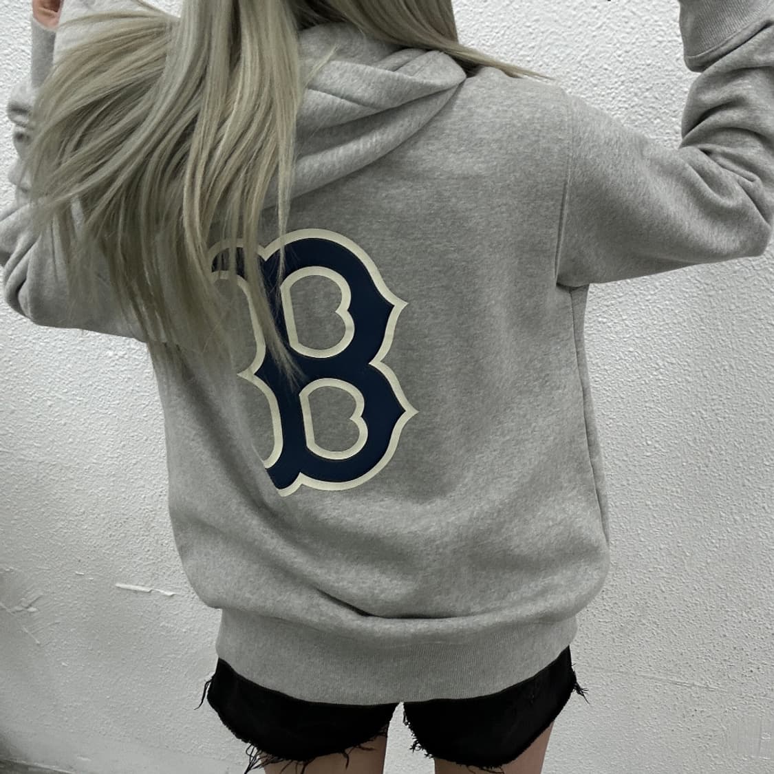 엠엘비 백로고 화이트멜란지 후드집업 L 상품이미지2