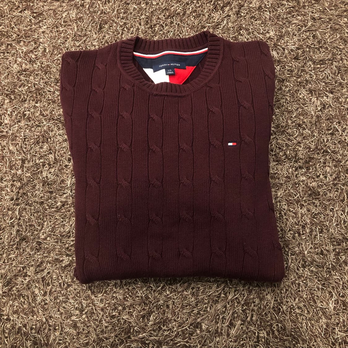 L 타미힐피거 케이블 꽈배기 니트 상품이미지1