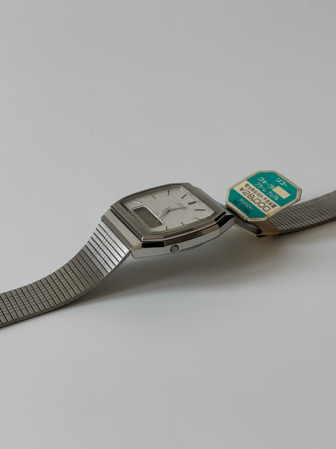 리코 1980년대 실버 스퀘어 리쿼츠 아나디지 남성 데드스탁 상품이미지3