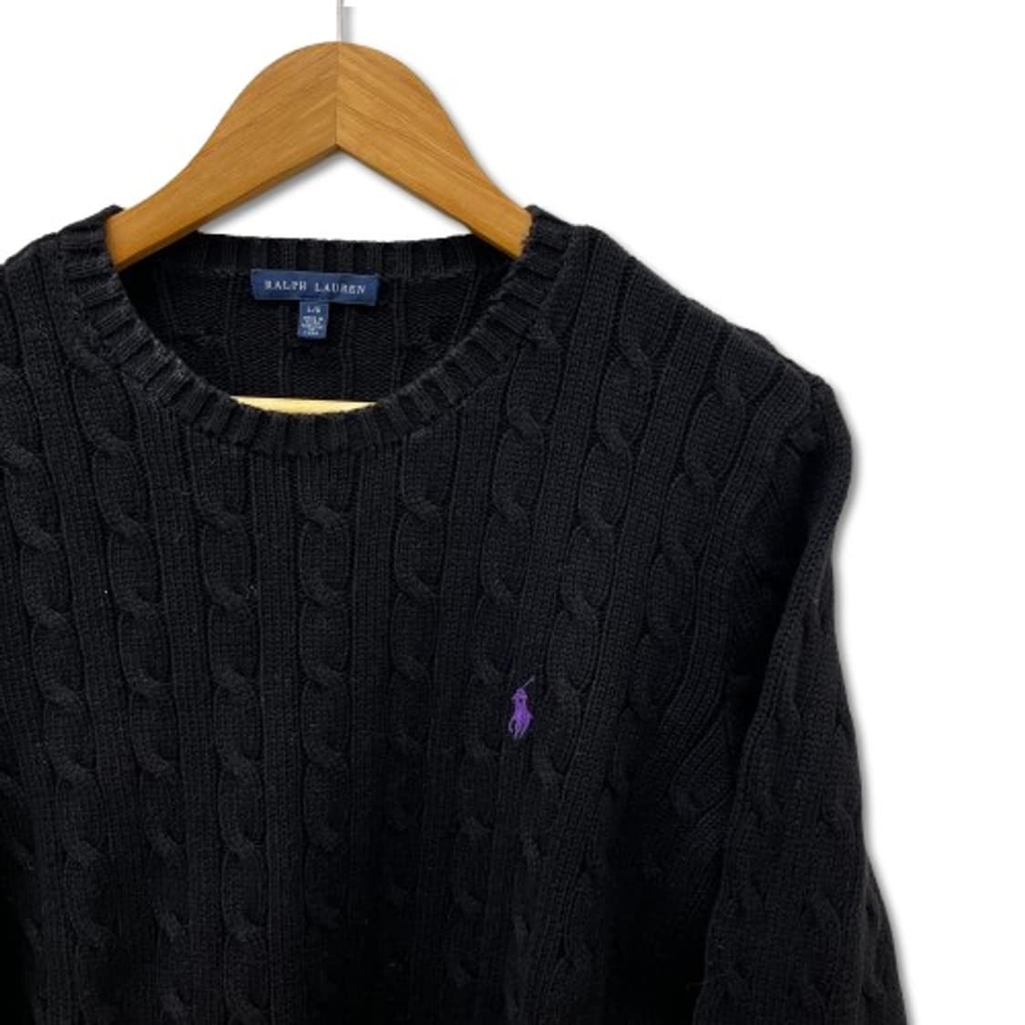 폴로 랄프로렌 케이블 니트 블랙 스웨터 상품이미지5
