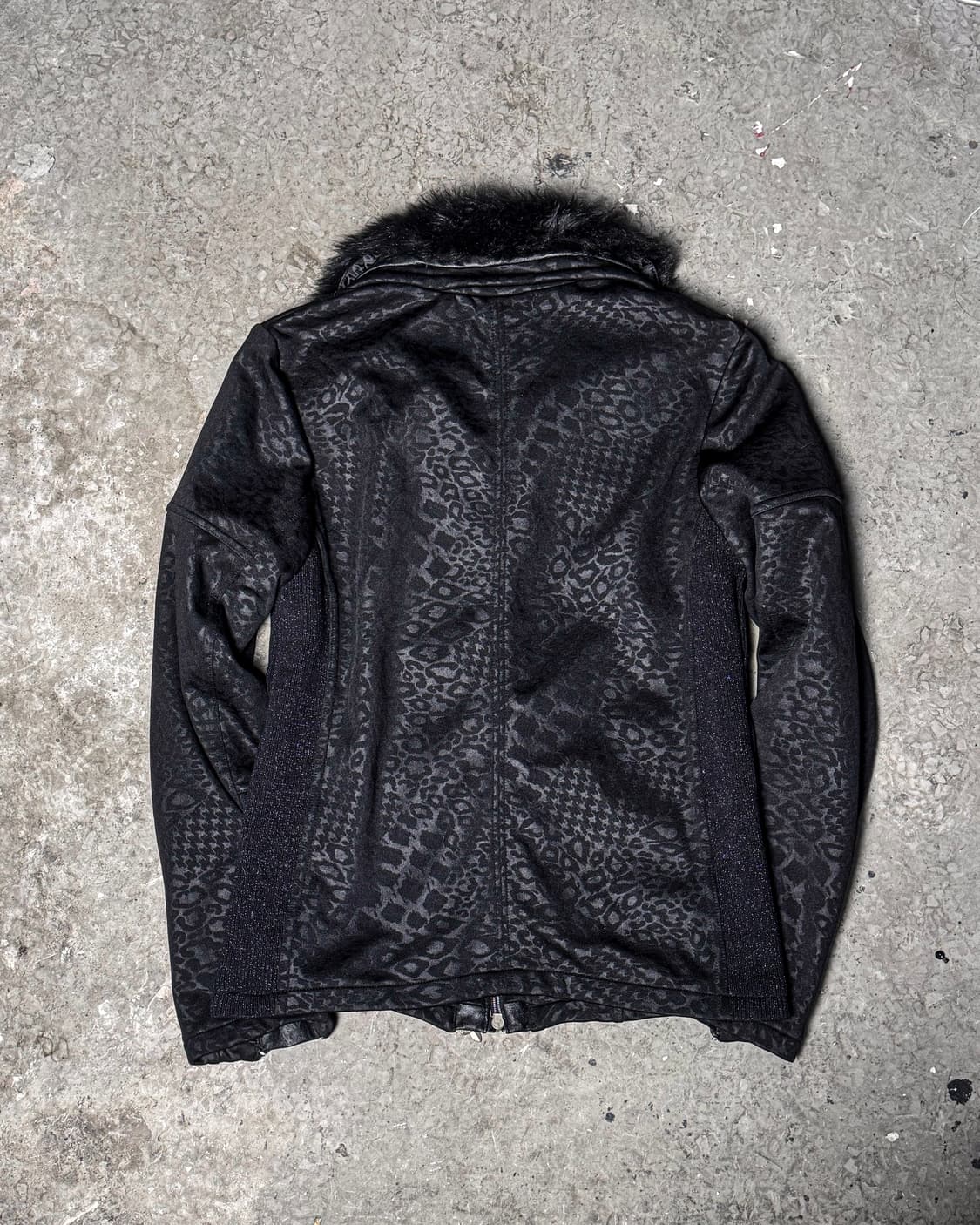 Xfrm – Black Leopard Fur Collar Jacket   상품이미지10