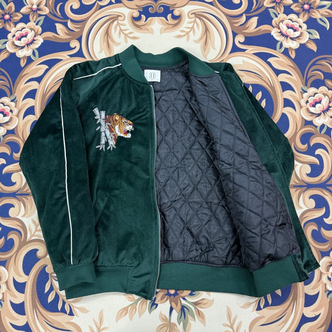 (L)DICE 타이거 퀼팅스카잔 자켓(다크그린) 상품이미지3