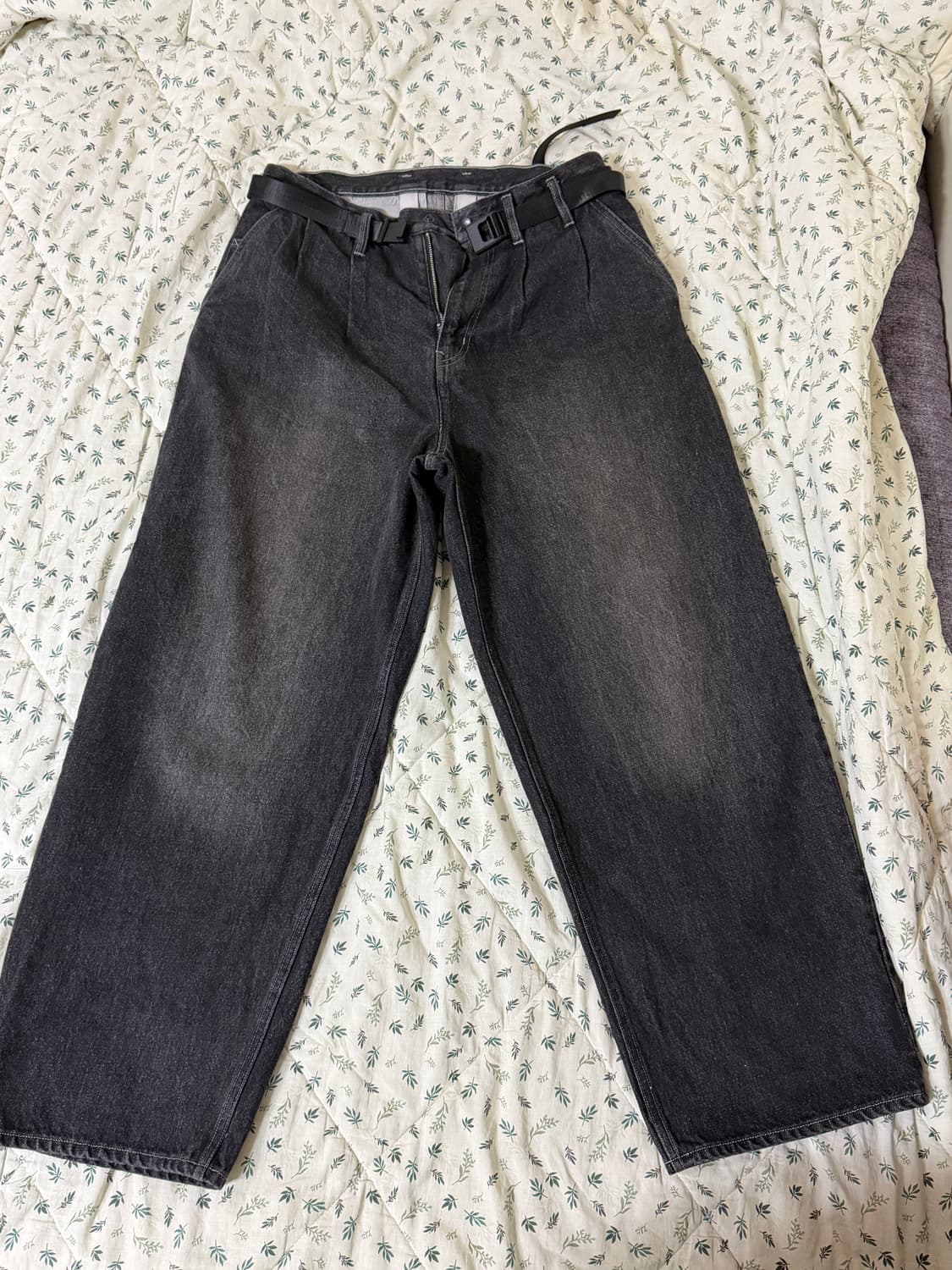 [1] 24AW 모이프 벨티드 데님 블랙 흑청 상품이미지1