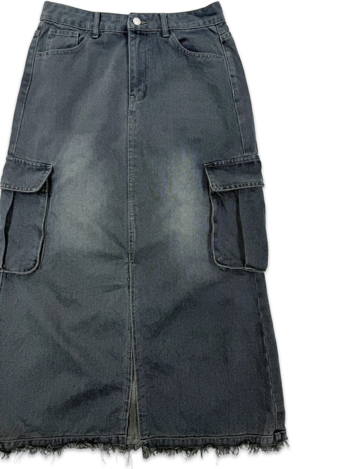 빈티지 블루 카고 데님 롱 스커트 상품이미지2