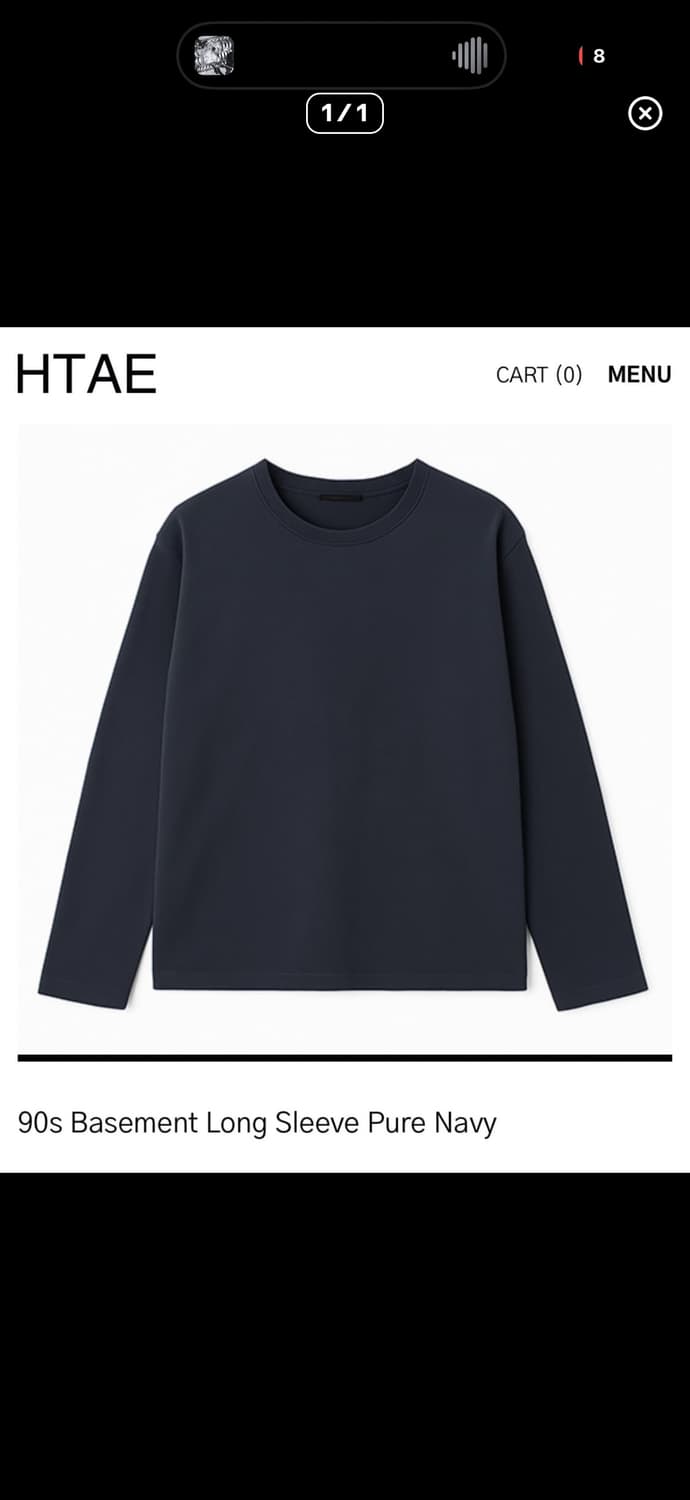 Htae 90s Basement Long Sleeve Pure Navy 상품이미지1