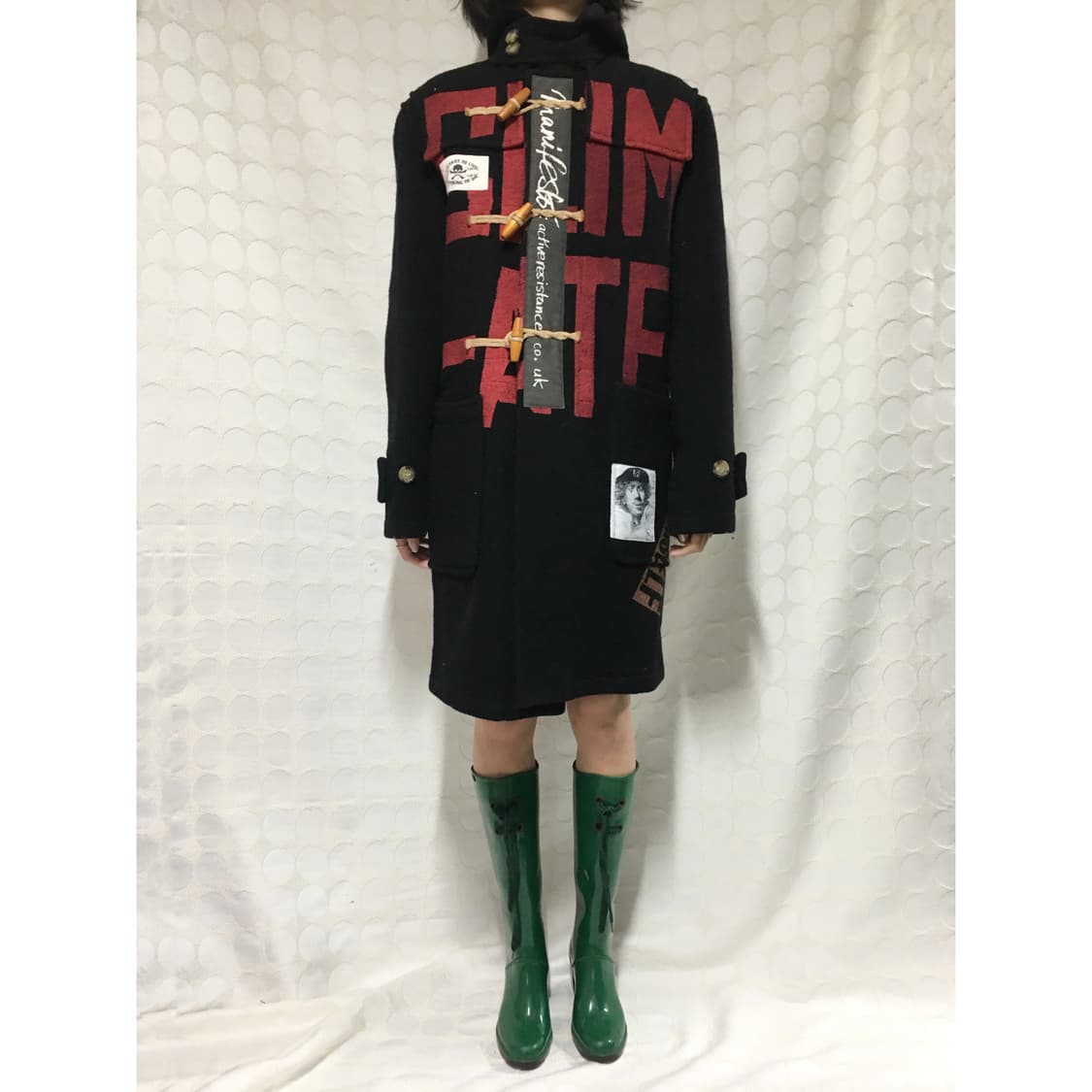 vivienne westwood chaos슬로건 울 코트 상품이미지2