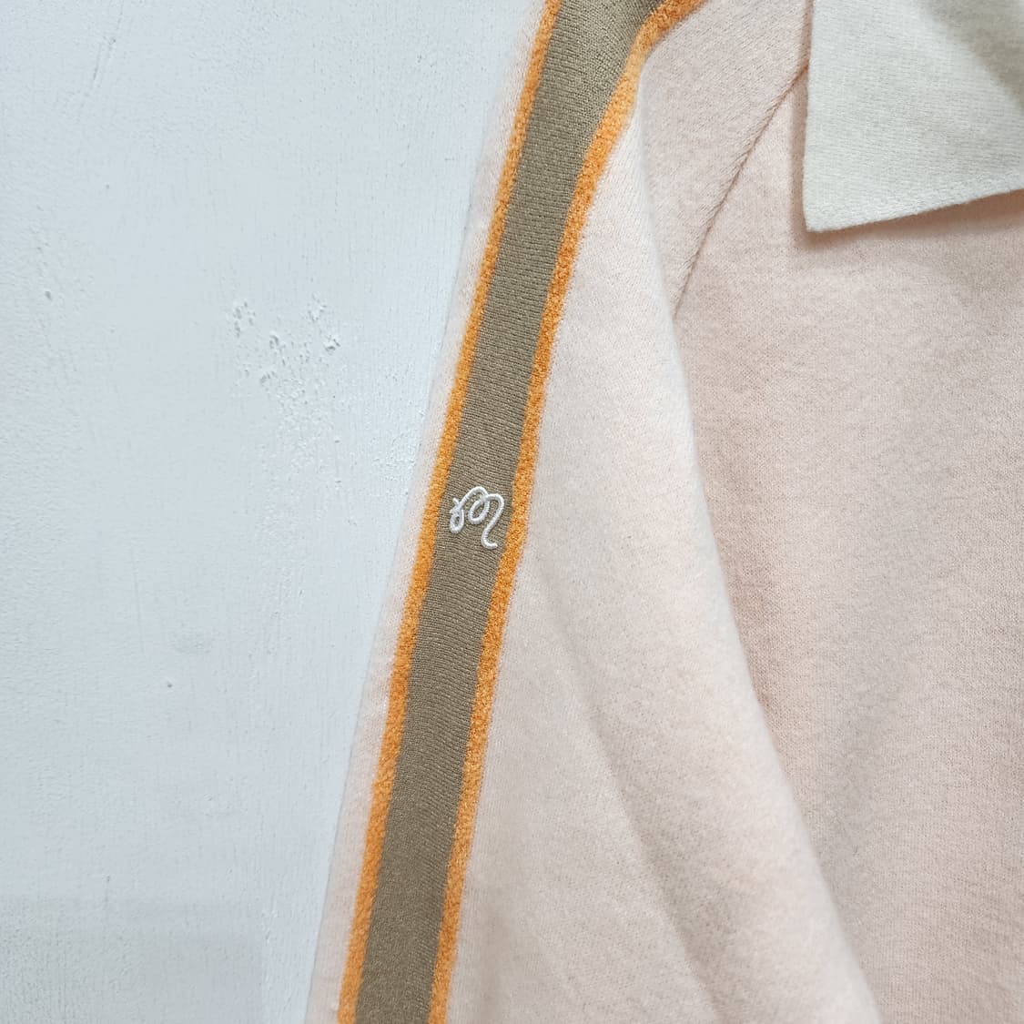 말본 소매배색 니트 카라탑 M 새거급 상품이미지4