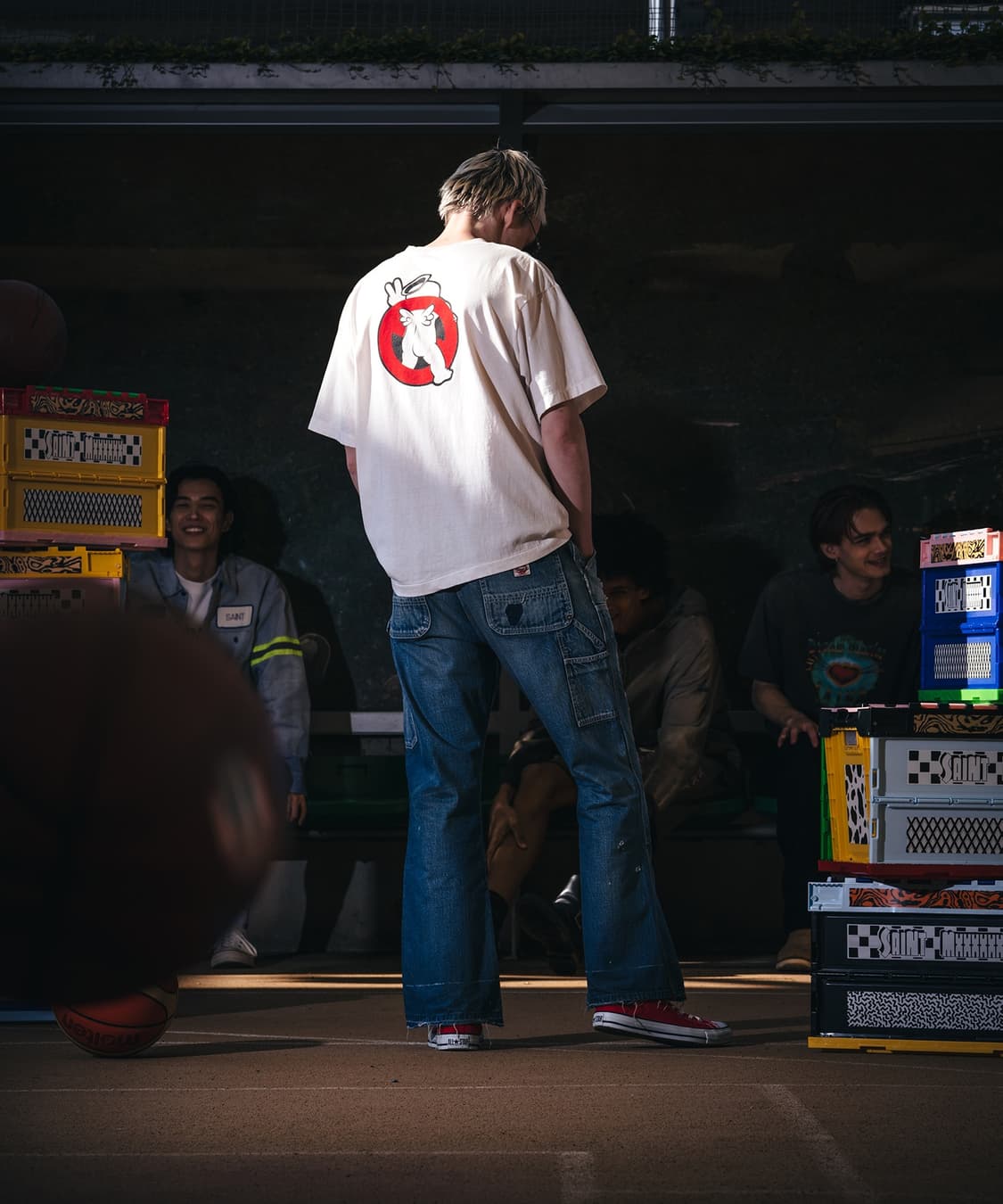 [새상품/L] 세인트미카엘 호러 반팔티셔츠 화이트 상품이미지4