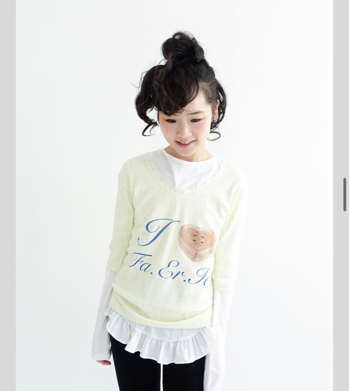fa.er.ie lace T-shirt (lemon) 샵페어리 상품이미지2