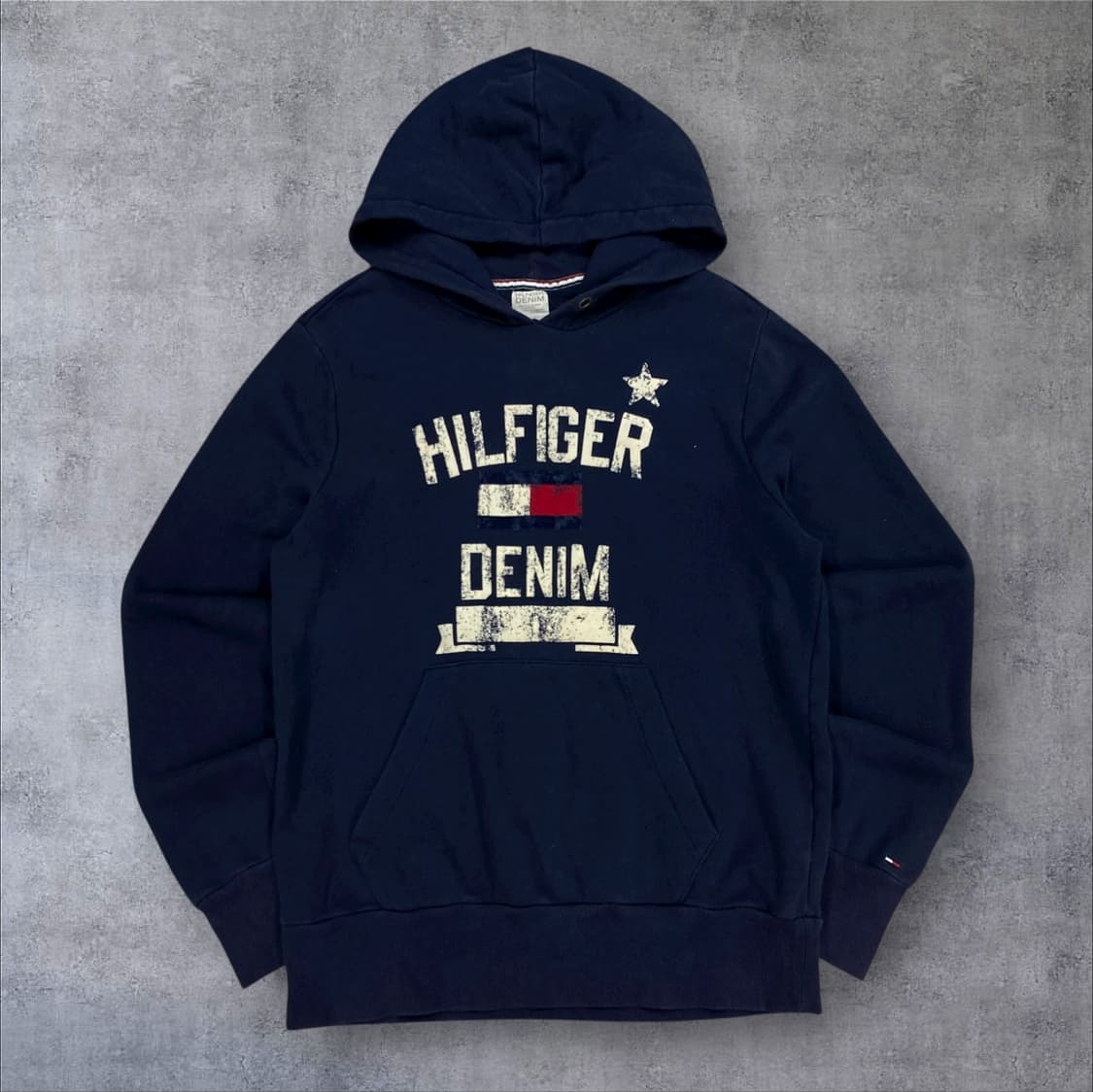 타미힐피거 네이비 컬러 빅로고 후드티 상품이미지1