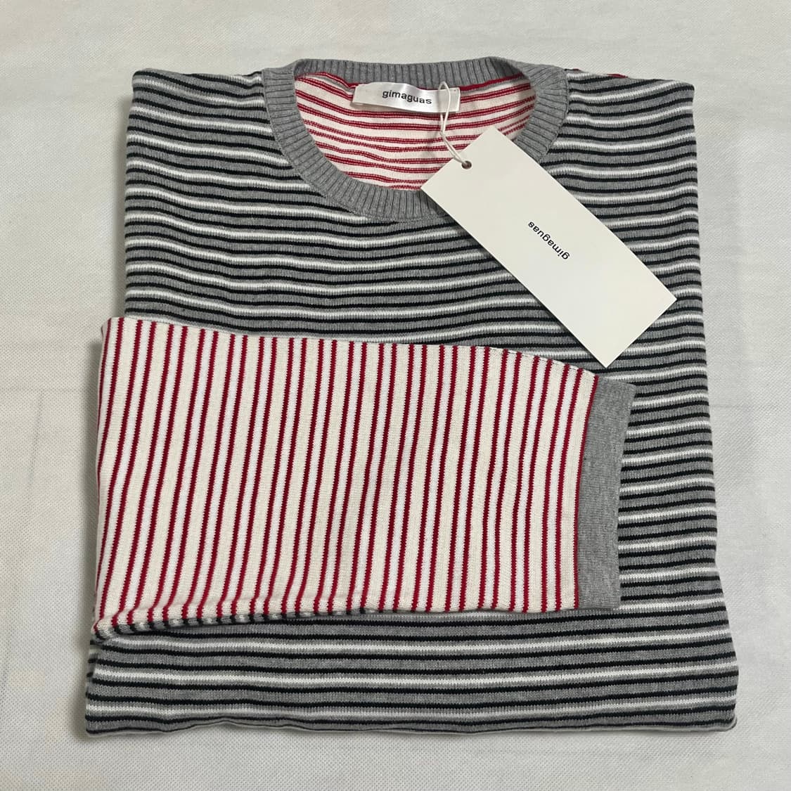 [S,M,L,XL]기마구아스 Pablo 스트라이프 니트/그레이 상품이미지2