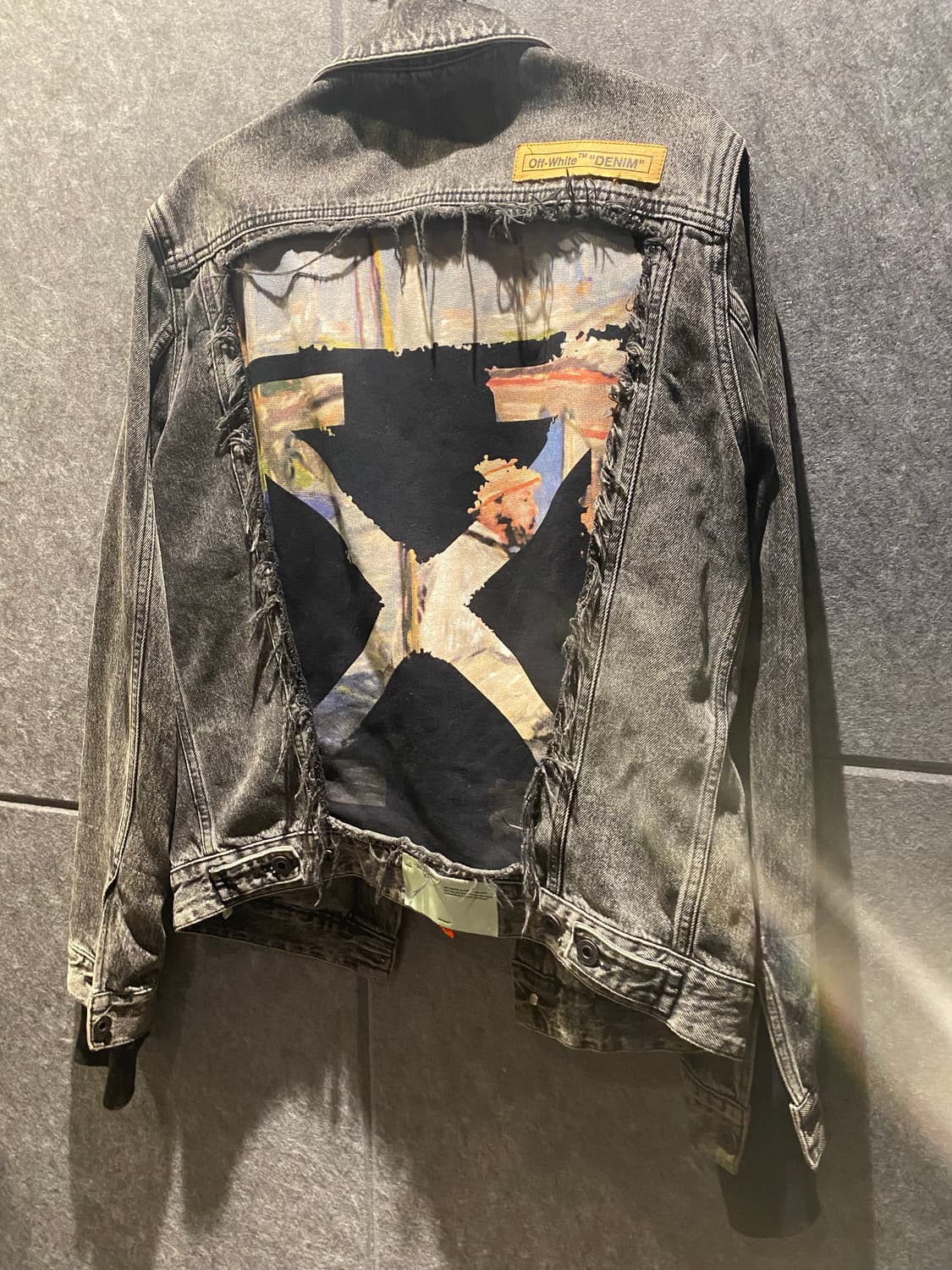 Off White art piece denim jacket M black 상품이미지4