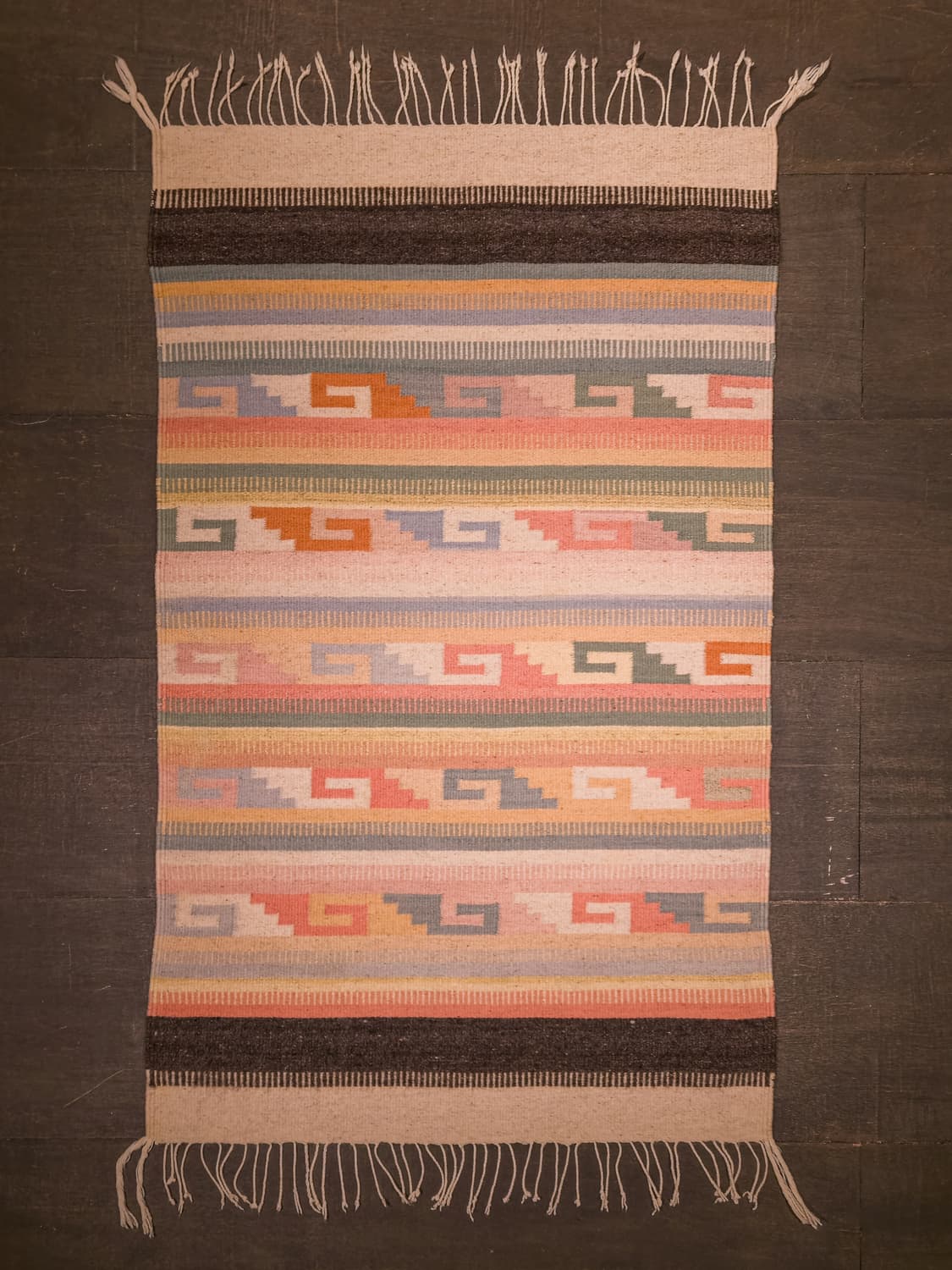 Vintage Southwestern Zapotec Greca Rug 상품이미지3