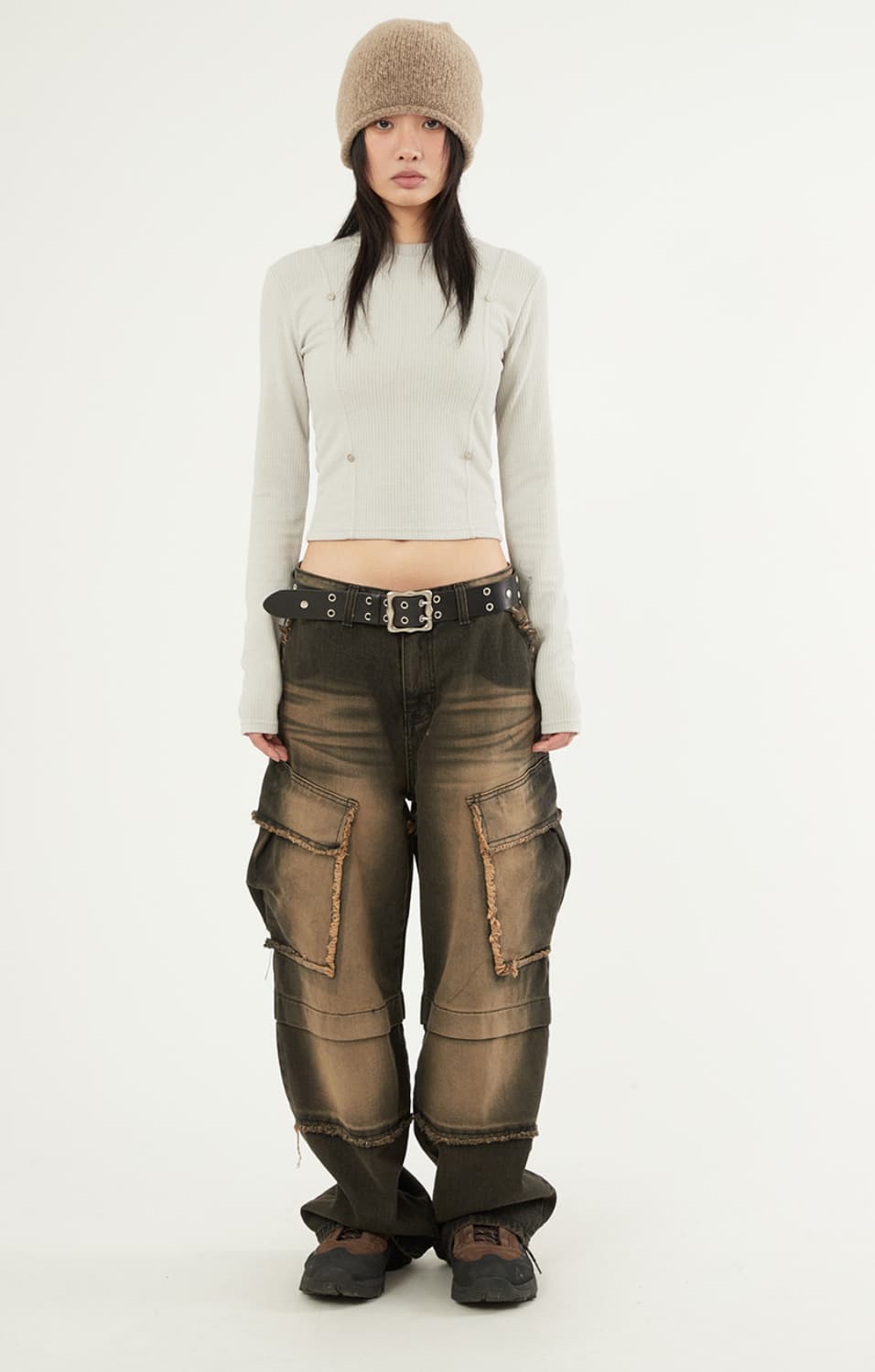 라우코하우스 리브드 아일렛 슬리브 워머 롱 슬리브 아이보리 상품이미지2