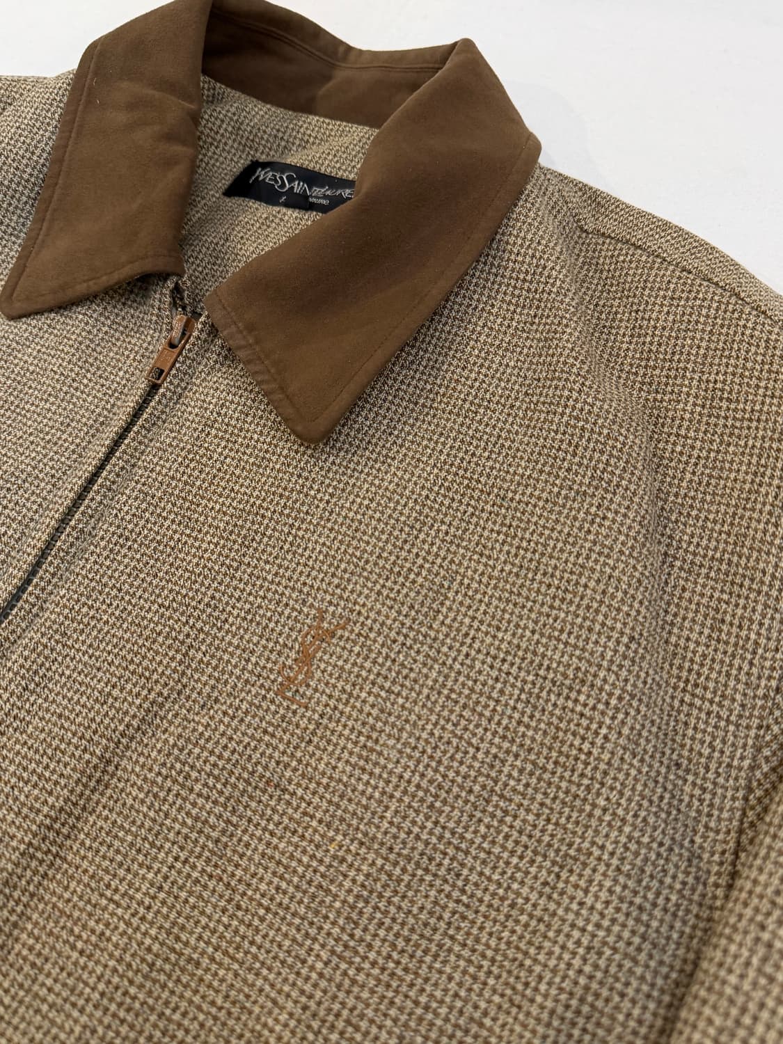 90s YSL 입생로랑 빈티지 블루종 카라 봄버자켓 상품이미지3