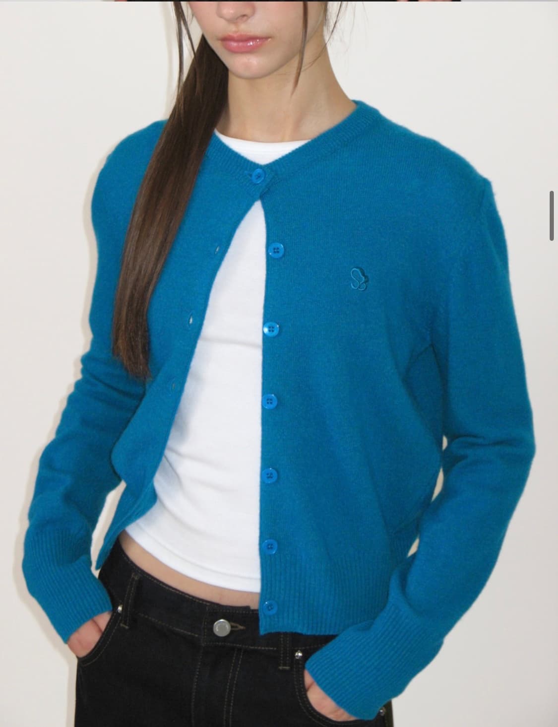 썬번프로젝트 캐시미어 베이직 라운드넥 가디건 상품이미지2