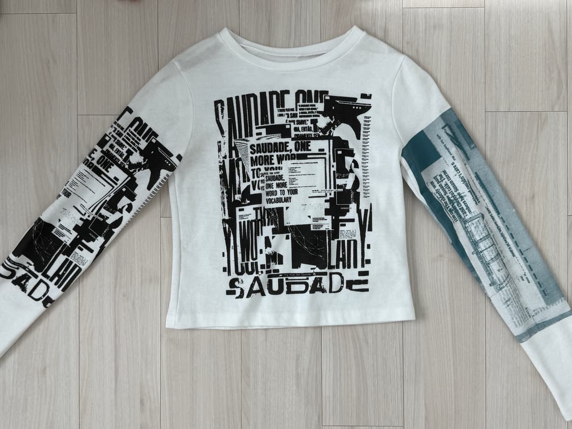 블랙업 프린팅 긴팔 티셔츠 상품이미지1