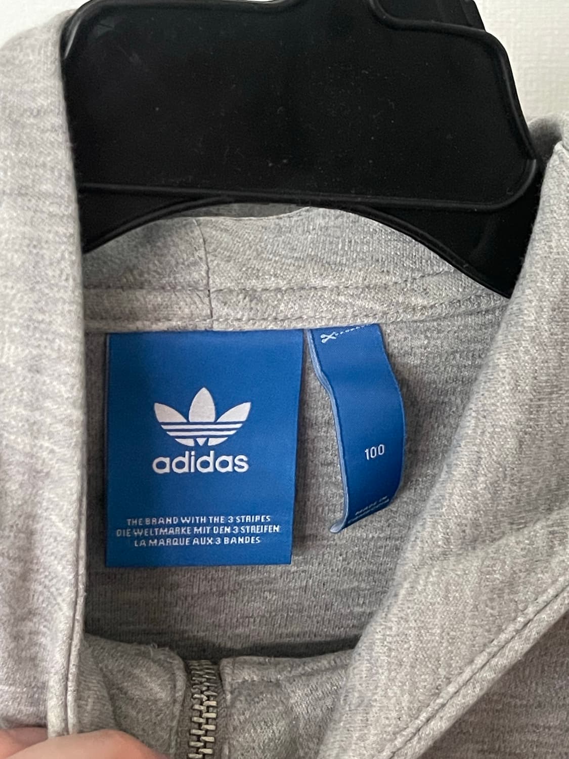 아디다스 반집업 테리후드티(그레이/100) 상품이미지3