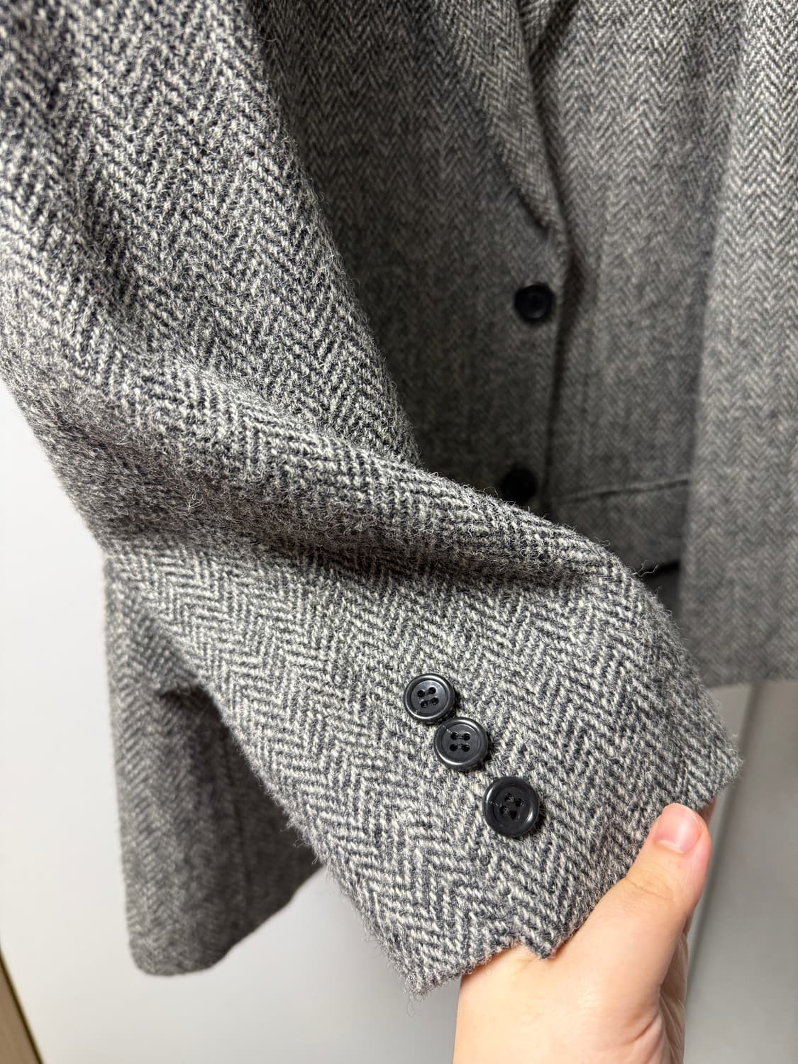 헤리스트위드 퓨어뉴울 헤링본 블레이저 자켓 상품이미지2