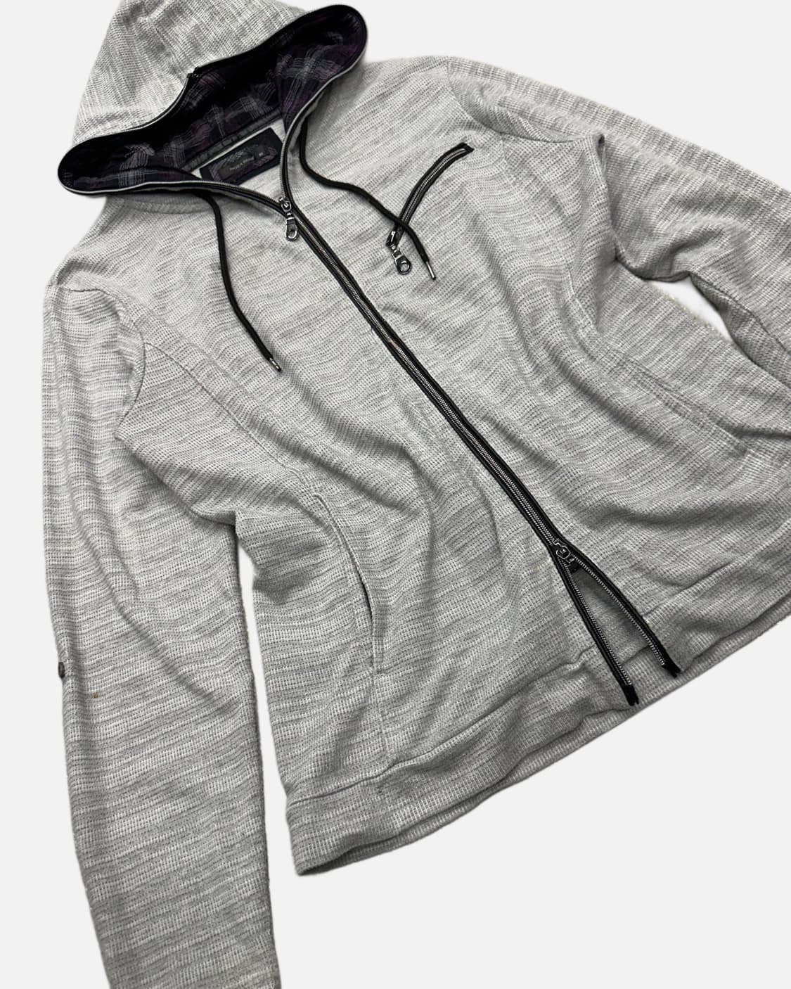 NOTA BENE grey waffle hood zip-up 상품이미지3