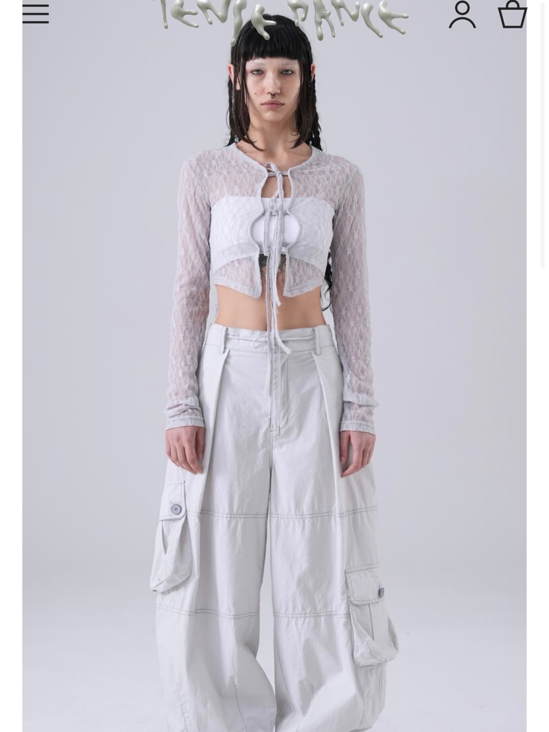 Lace strap top_light grey 상품이미지8
