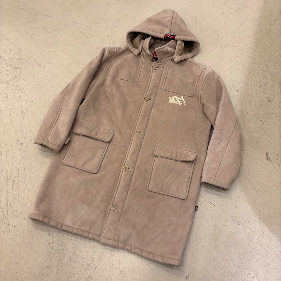 마자플라바 올드스쿨 빅로고 스웨이드 롱코트 상품이미지1