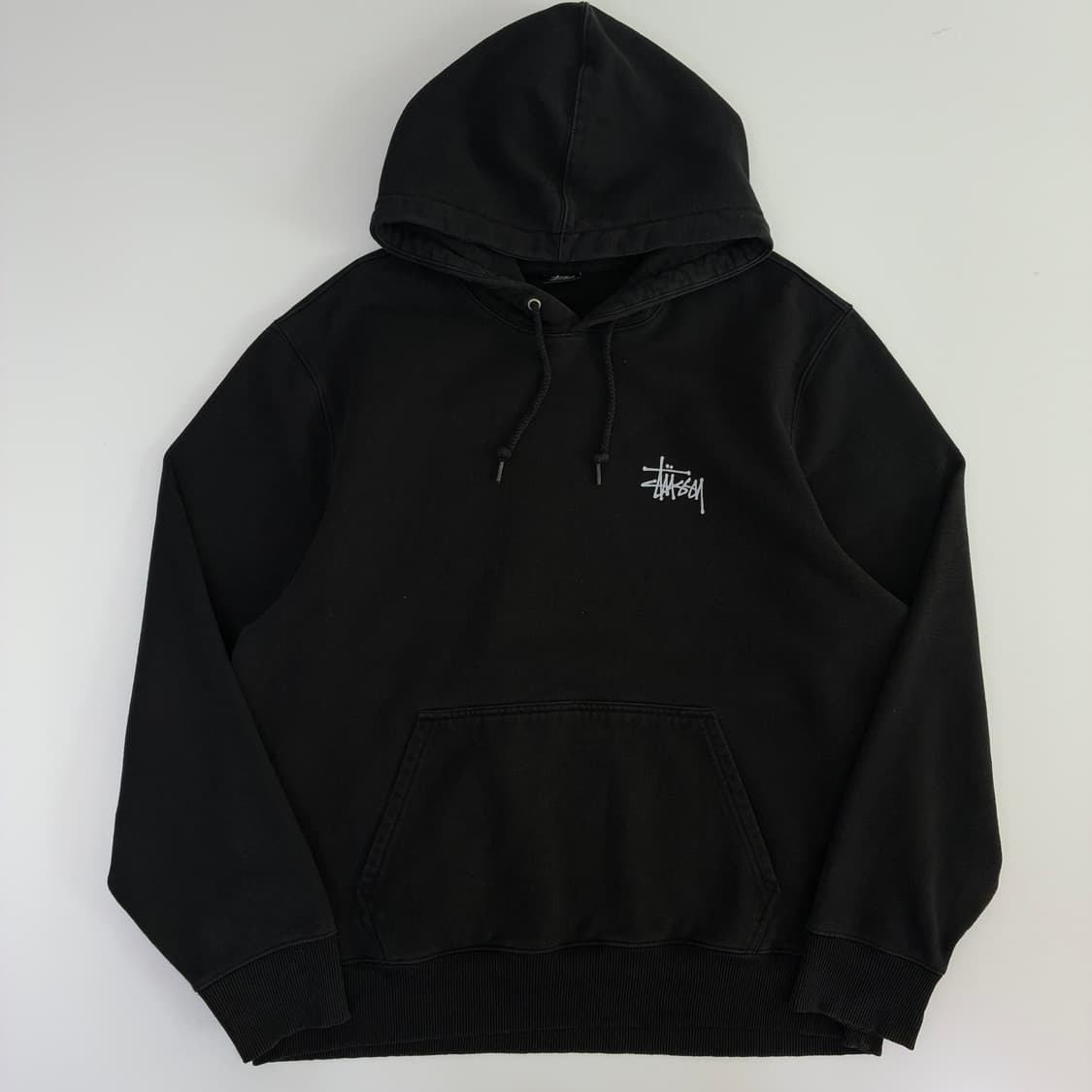 Stussy 스투시 블랙 스탁 빅로고 후드티 상품이미지3