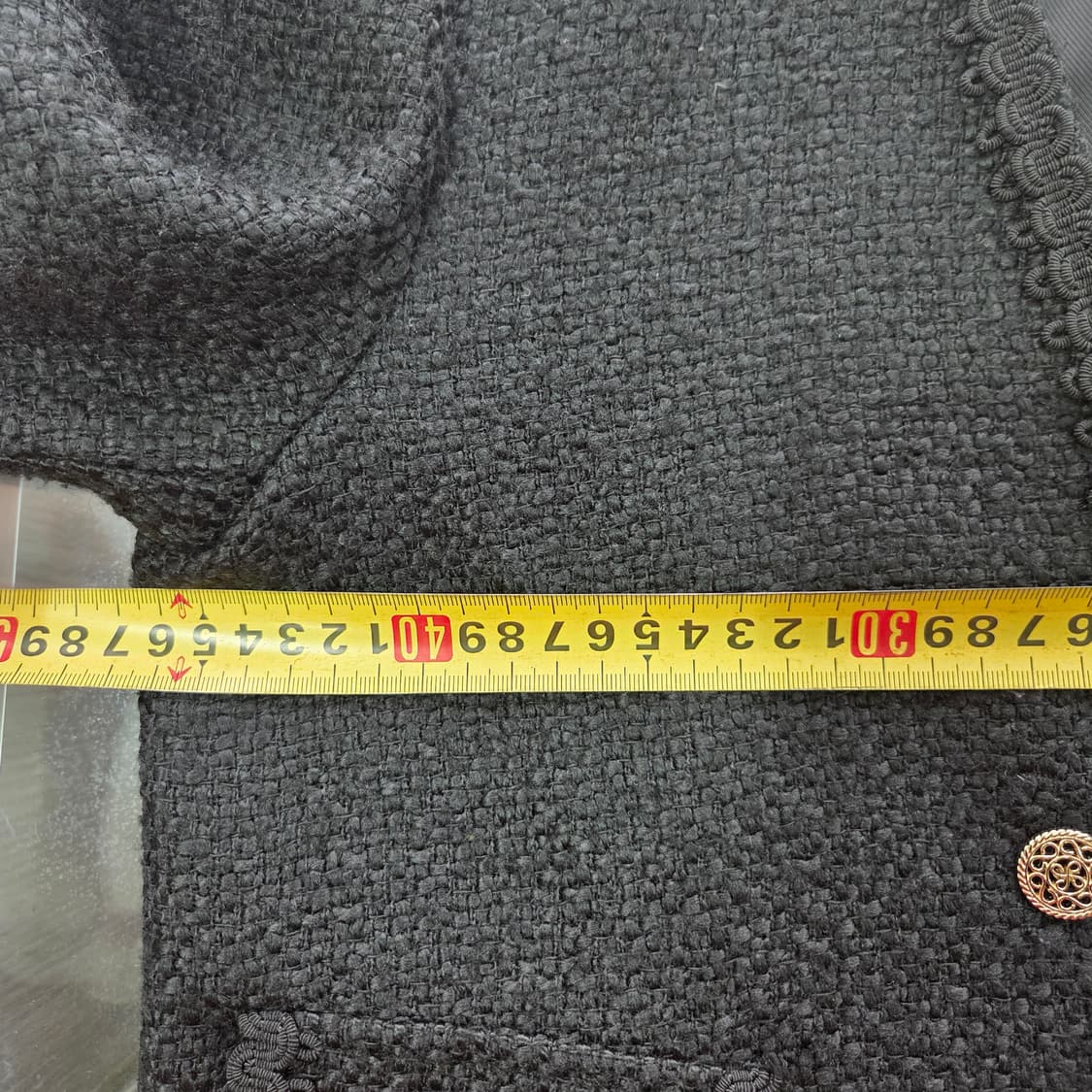 [ZARA] 자라 블랙 트위드 노카라 자켓 여성 XS 상품이미지8