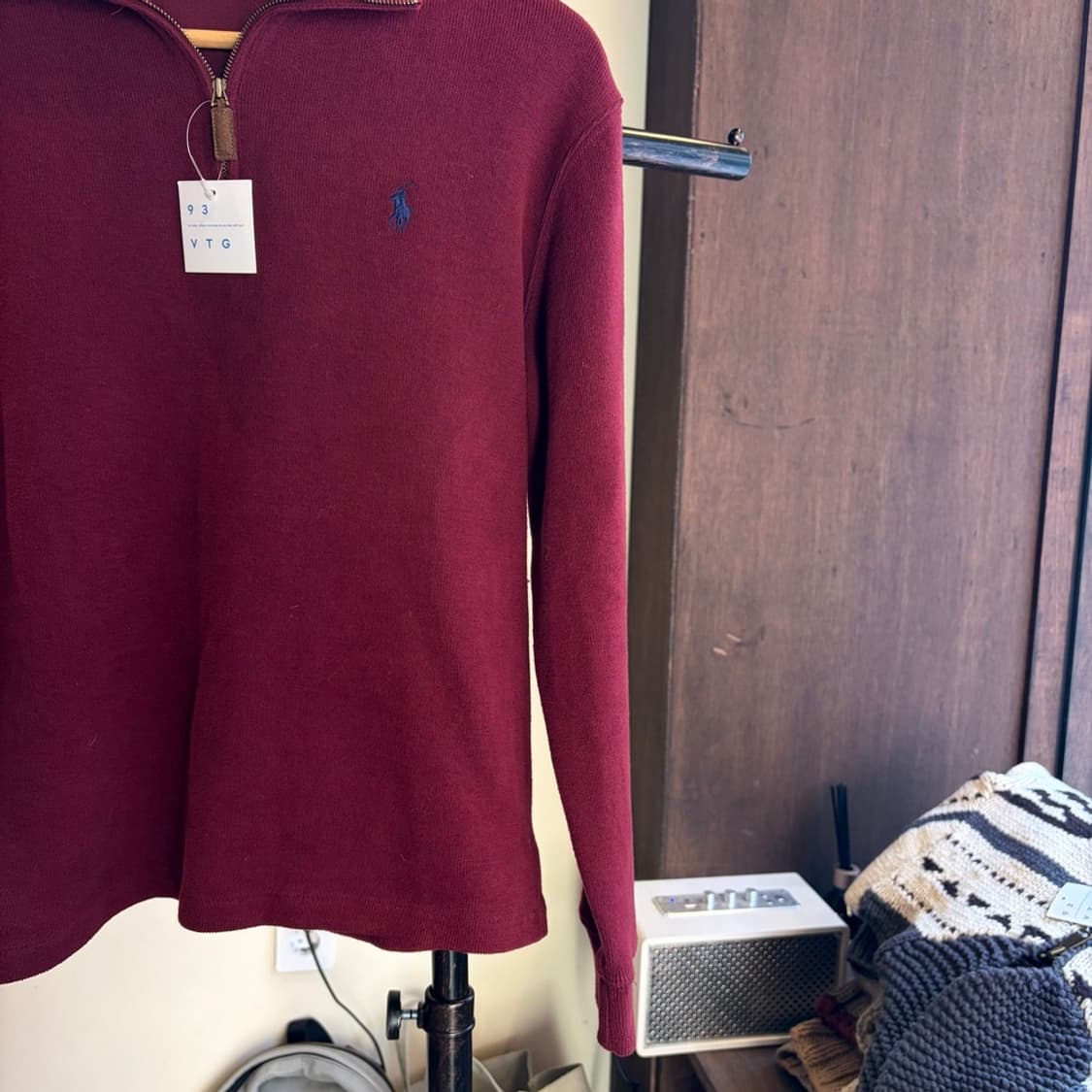 15693 - 폴로 랄프로렌 버건디 반집업 니트 상품이미지4