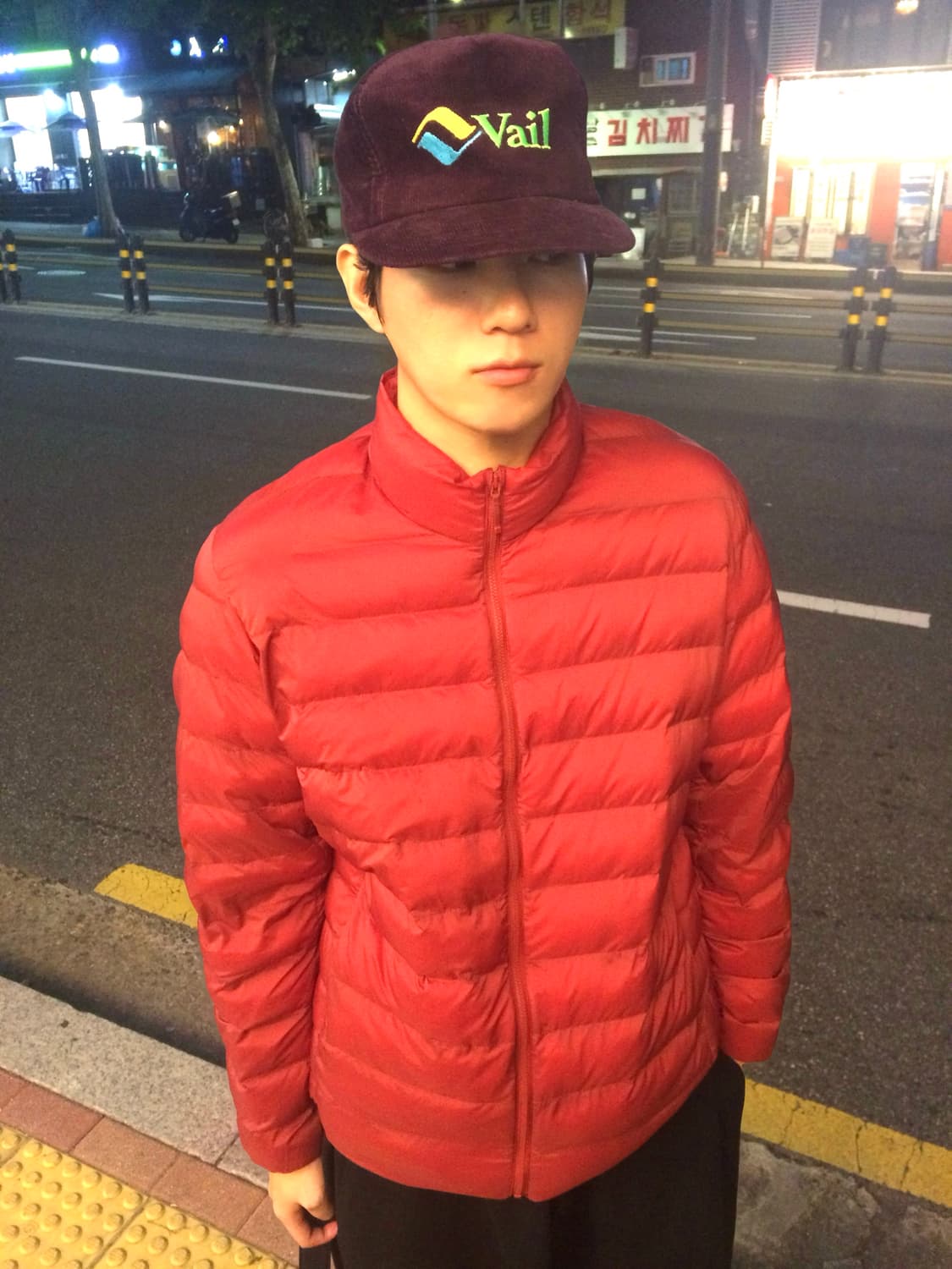 유니클로 pufftec 경량패딩 레드 XL 상품이미지2