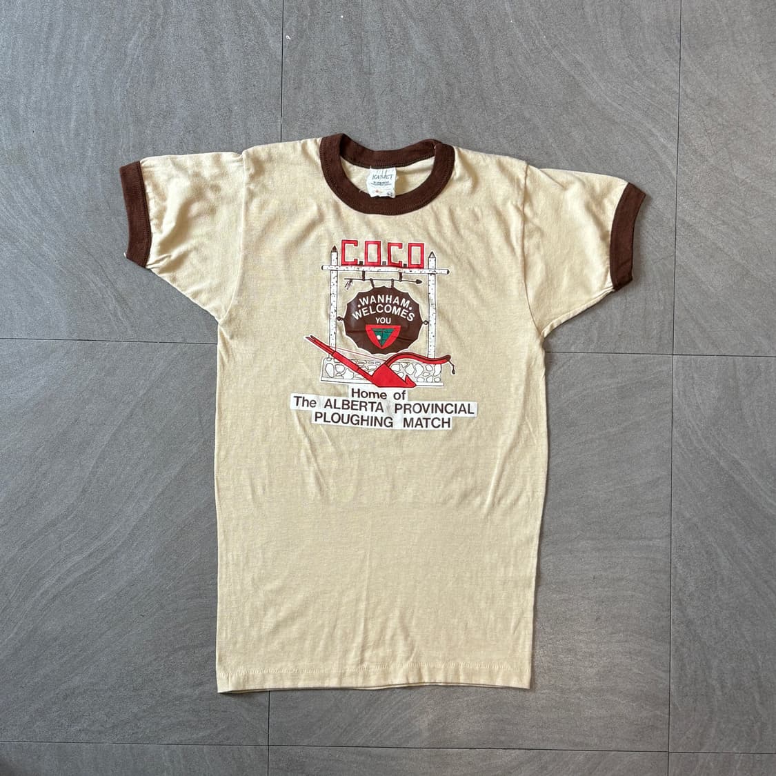 90s 90년대 캐나다 생산 빈티지 링거 반팔 티셔츠 링거티 상품이미지1