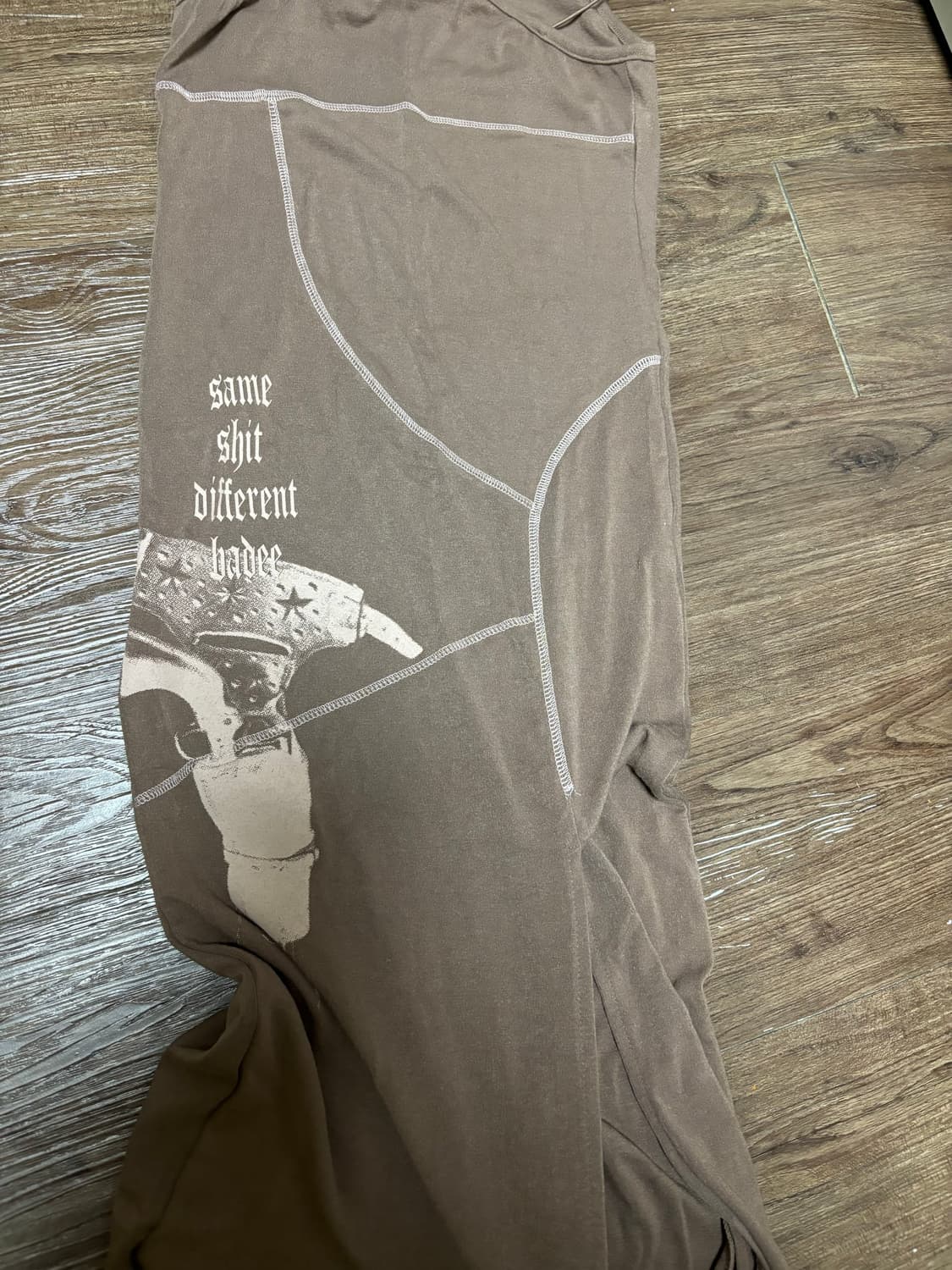 Badee 브라운 드레스 color stitch dress 상품이미지1