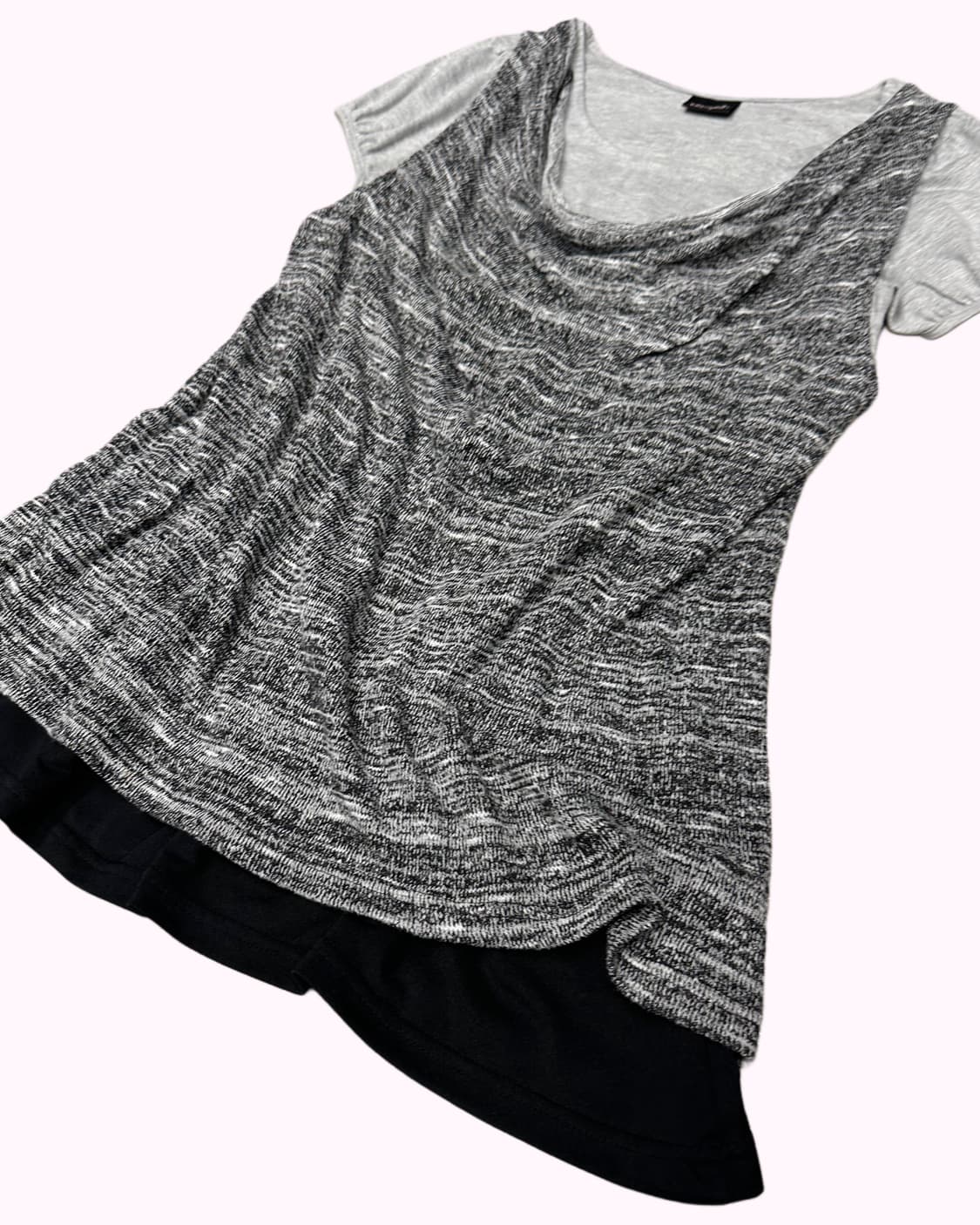 drape knit layered flare top 상품이미지3