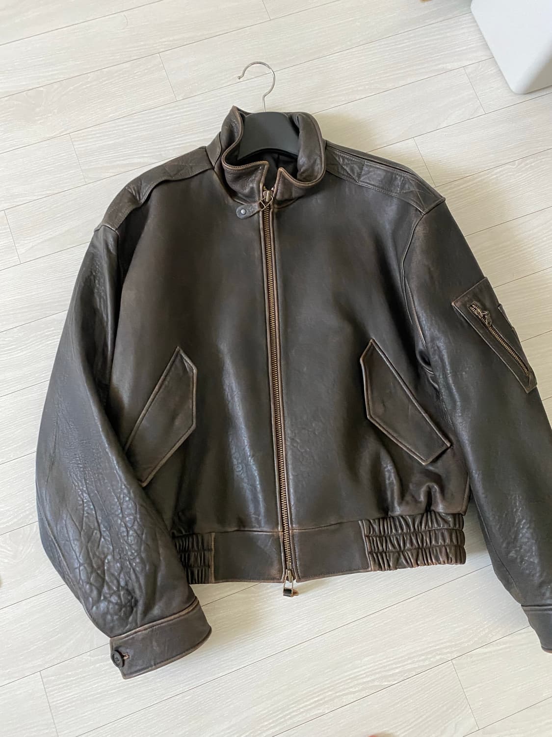 쿠어  / 넥 카라 레더 점퍼 / Xl 상품이미지3