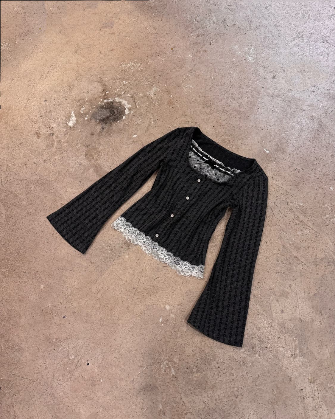 레이스 블라우스 레이어드 니트 상품이미지1