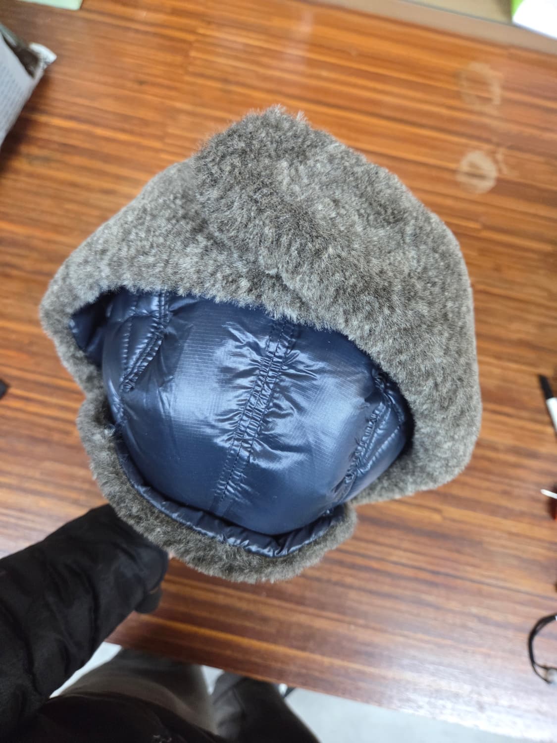 몽벨 구스다운 트루퍼 귀달이 플리스 패딩모자 m 상품이미지4