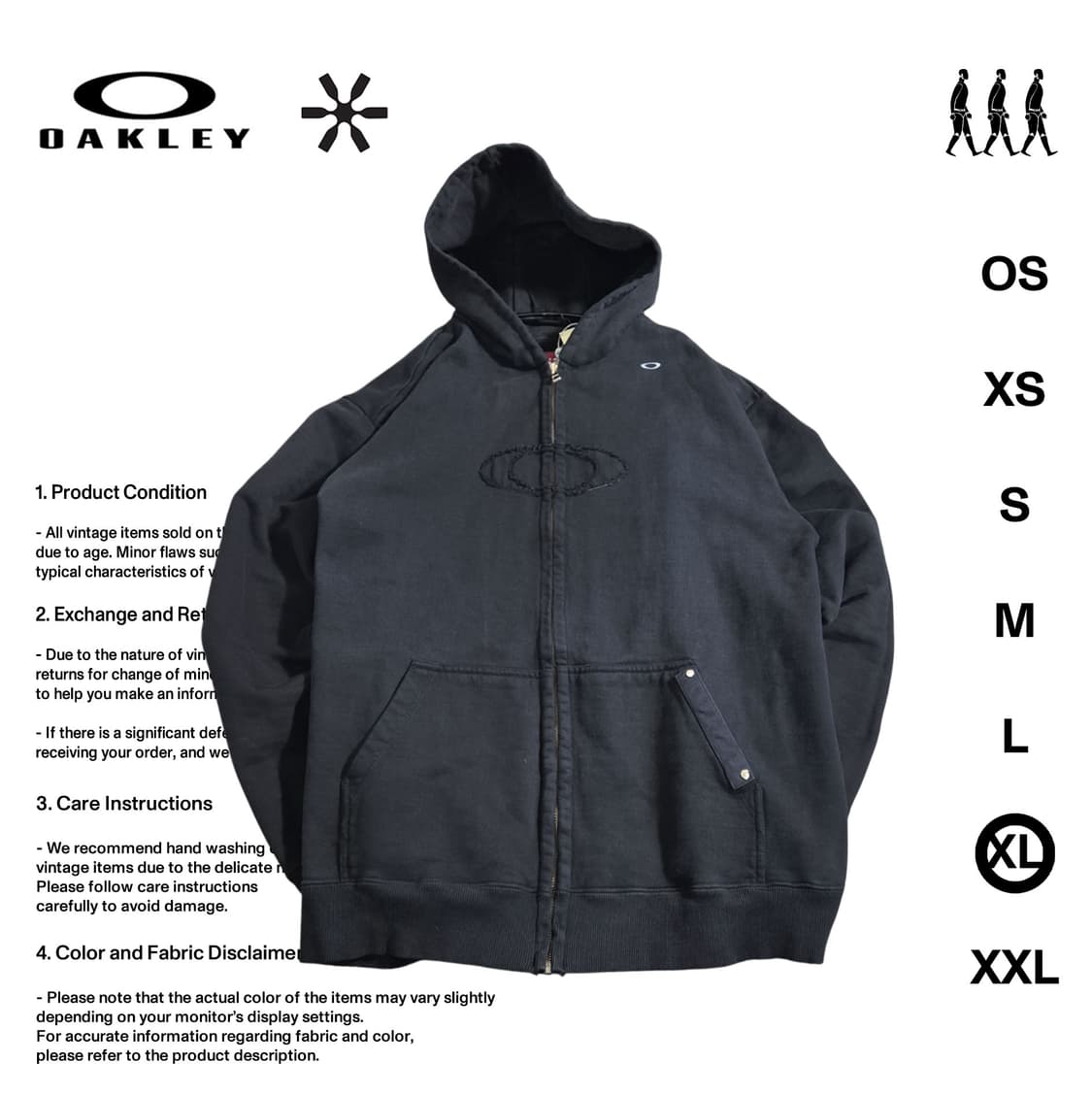 오클리 X 피에트 데미지 후드집업 XL사이즈 상품이미지1