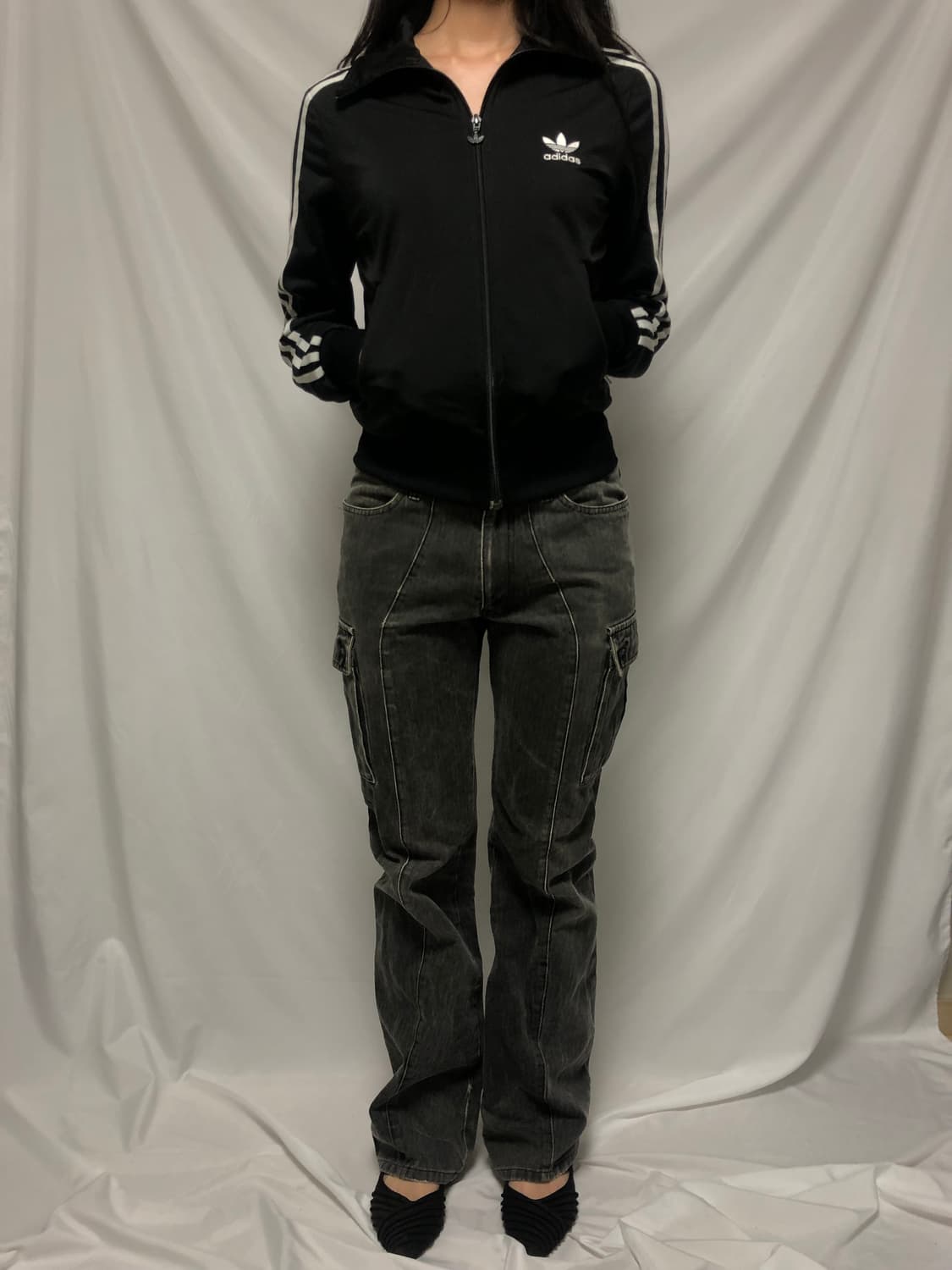 빈티지 블랙 포켓 디테일 팬츠 상품이미지1