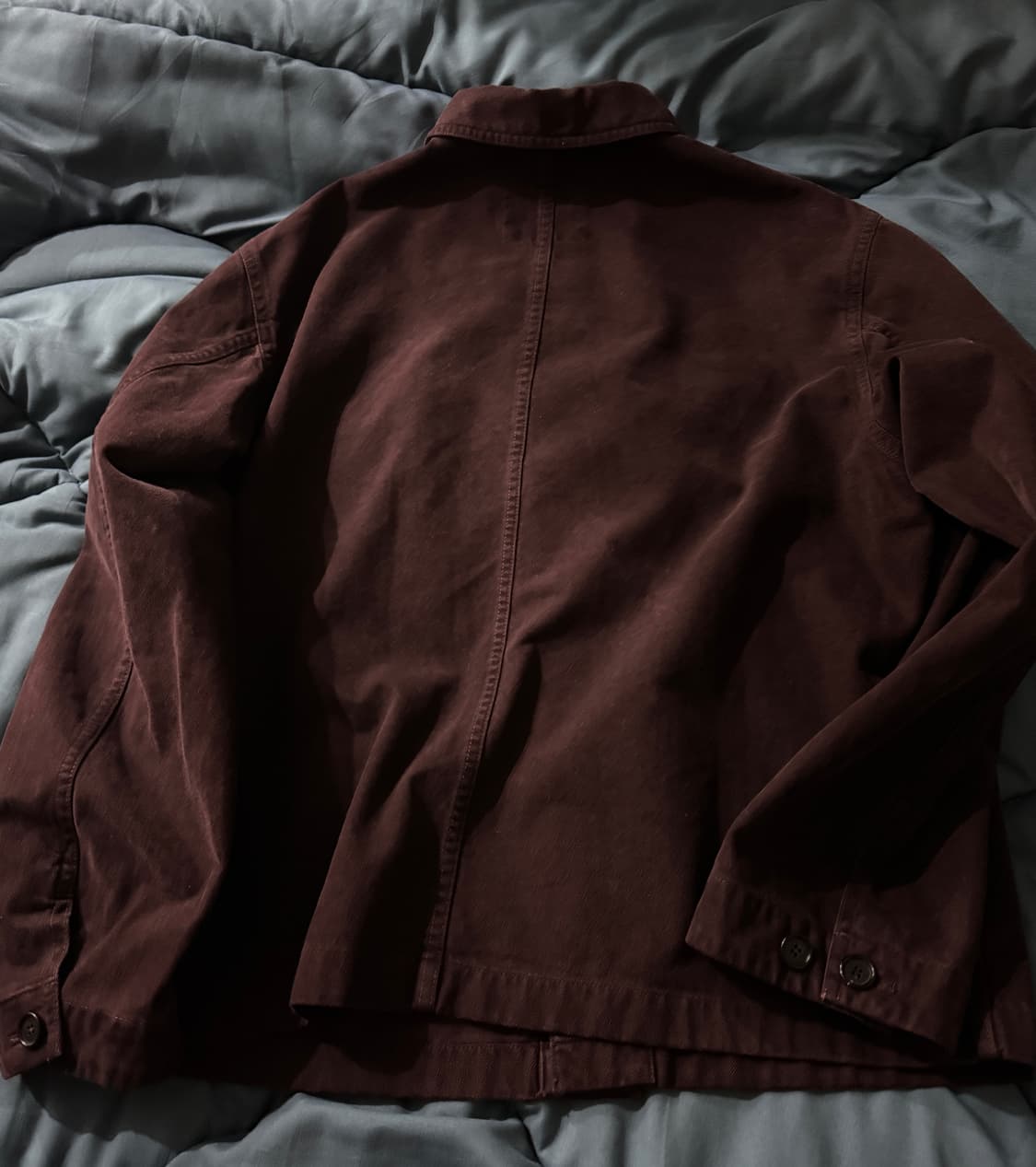 포터리 브러쉬드 코튼 워크 자켓 플럼 1사이즈 상품이미지3