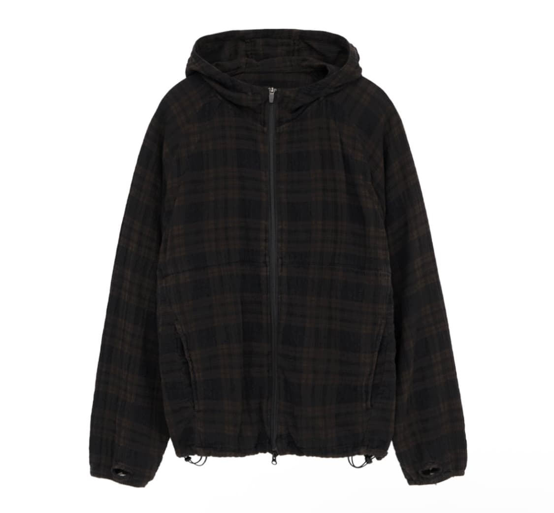 [3] 폴리테루 휴먼인덱스 휴먼 체크 후디 파카 브라운 상품이미지1